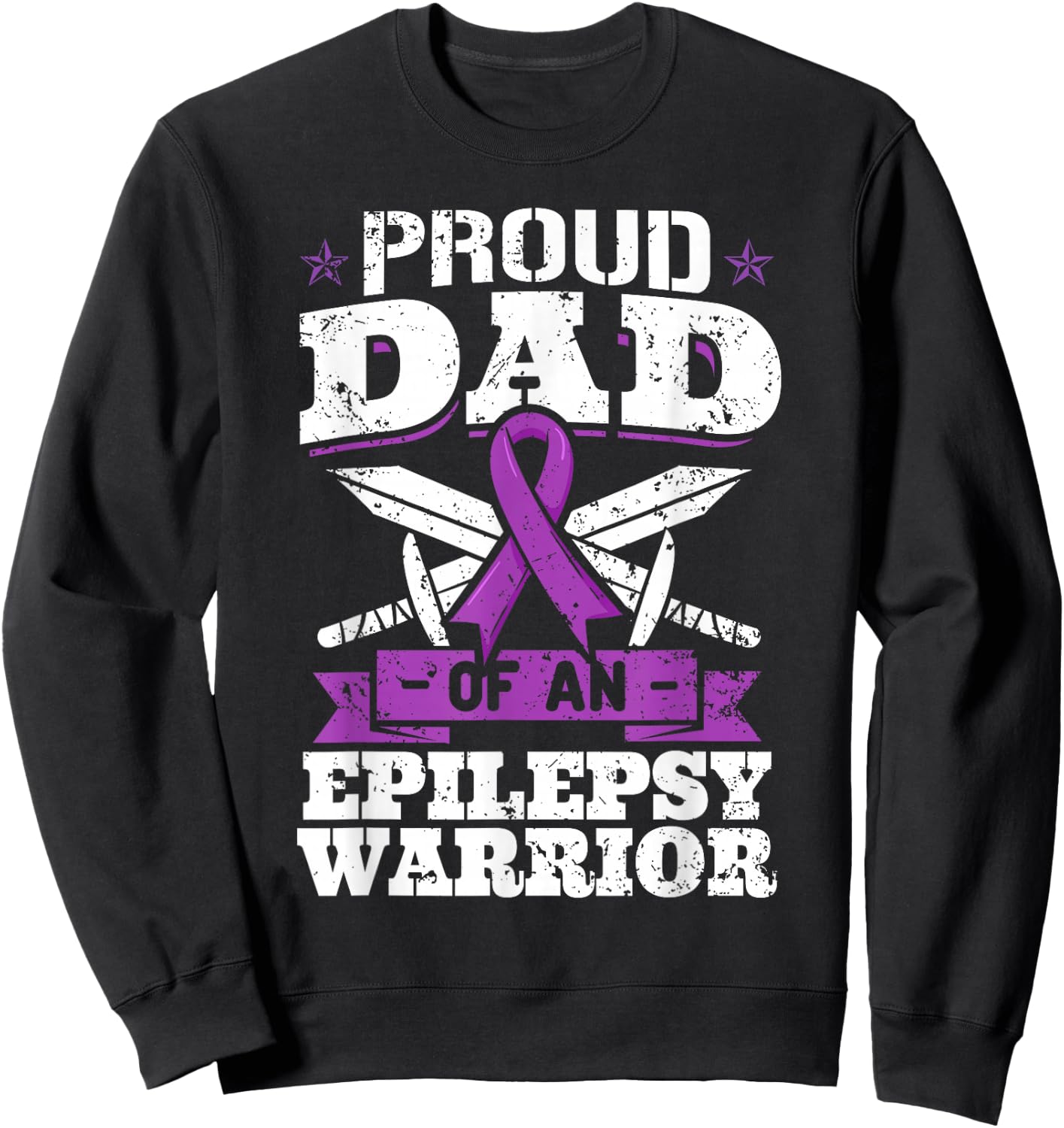 Proud Dad Of An Epilepsy Warrior Epilepsy Sweatshirt - Sweatshirt | Black