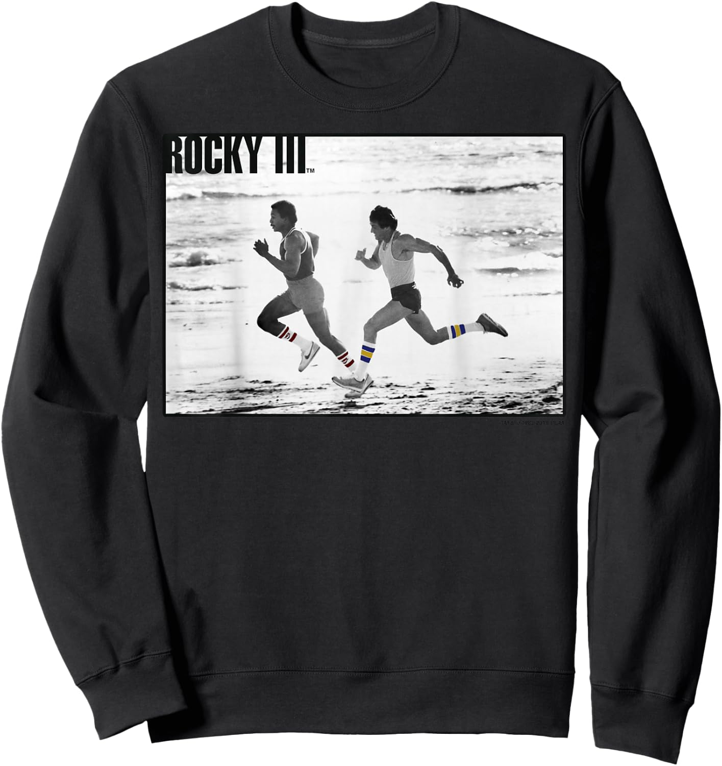 Rocky 3 Apollo Creed Racing Rocky On The Beach Poster Sweatshirt - Sweatshirt | Black