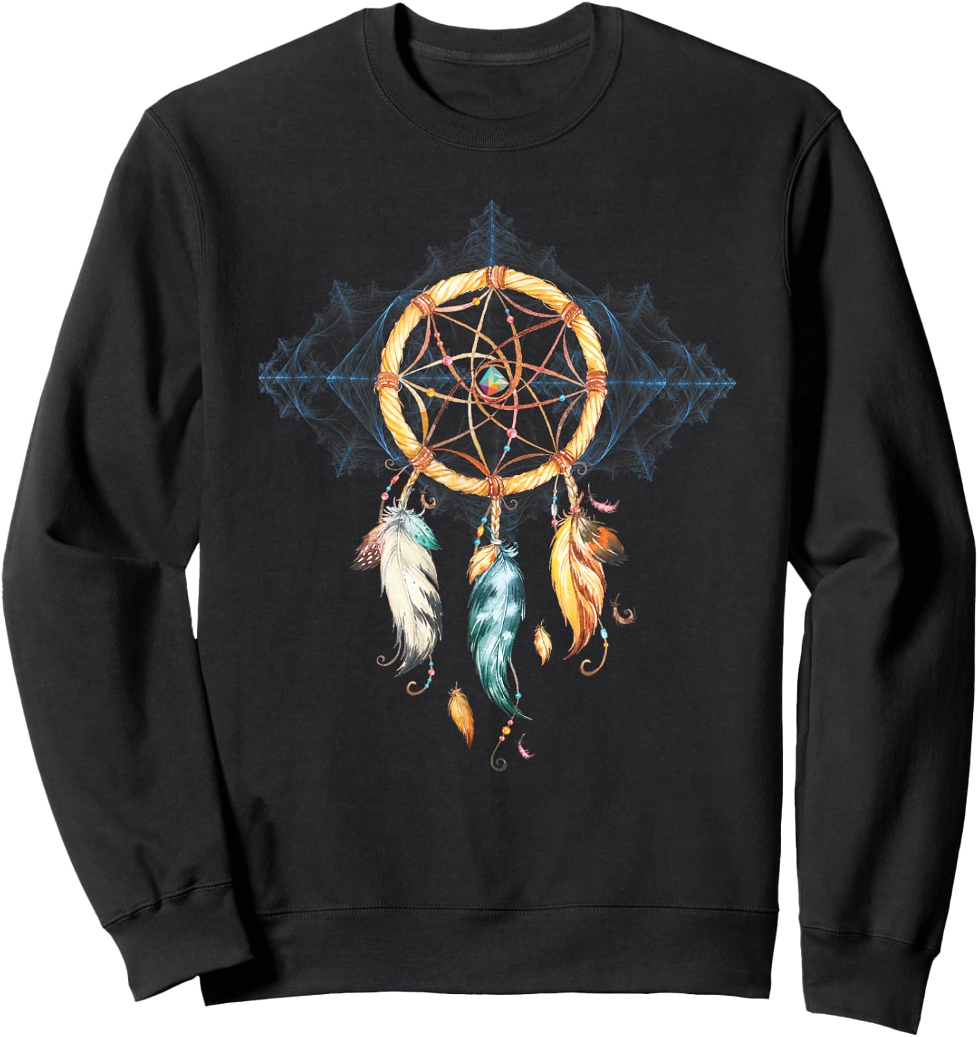 DREAM CATCHER VORTEX T SHIRT Shamanism Spiritual Meditation Sweatshirt - Sweatshirt | Black