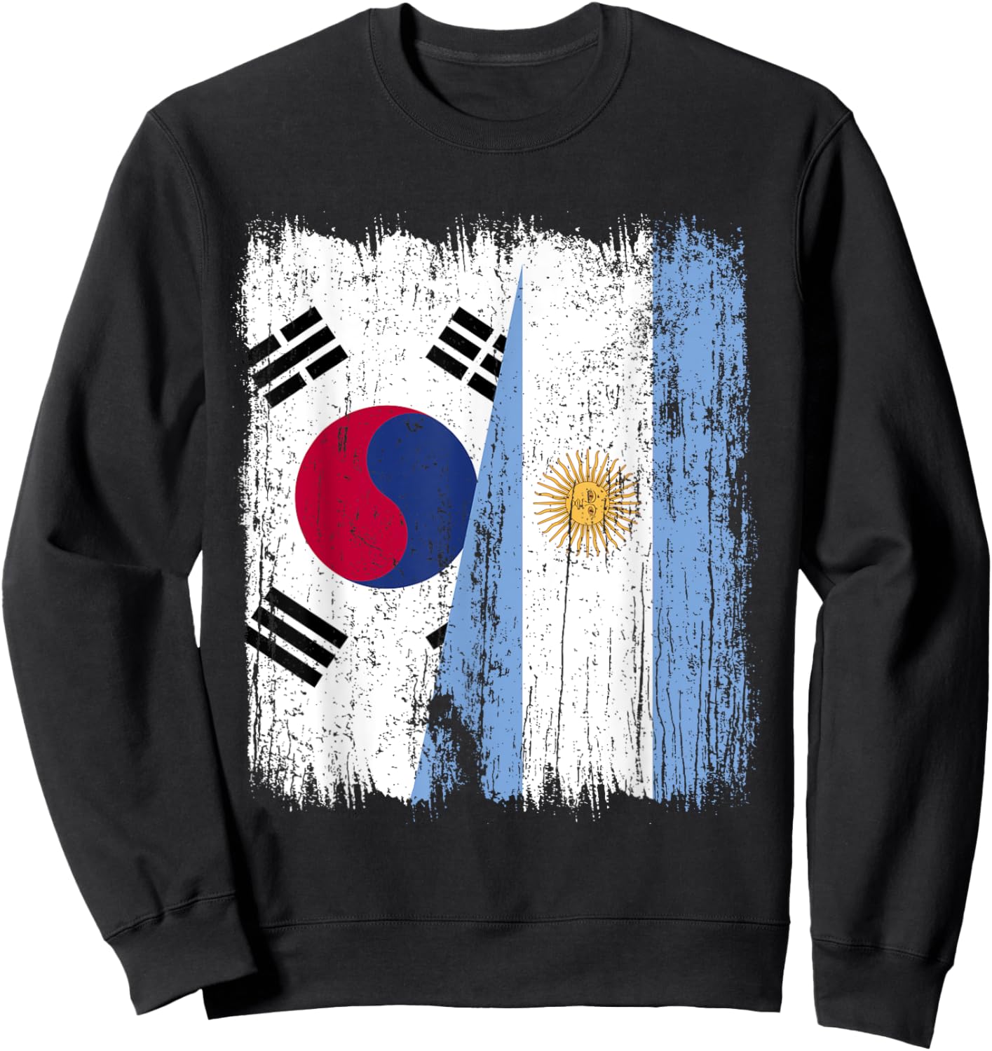 South Korea Argentina Half Flag Korean Argentinian Roots Sweatshirt - Sweatshirt | Black