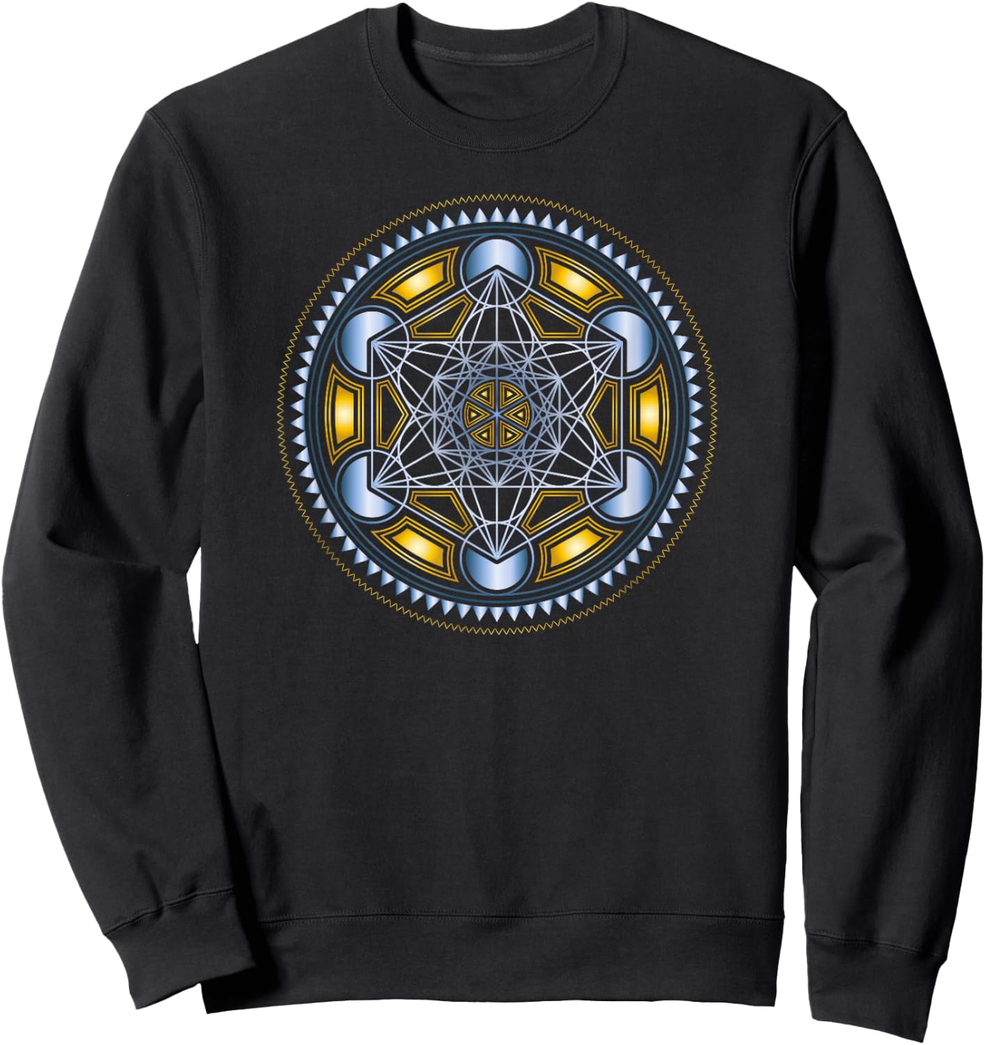 Sacred Geometry Yoga Metatrons Cube Festival Math 4D Sweatshirt - Sweatshirt | Black