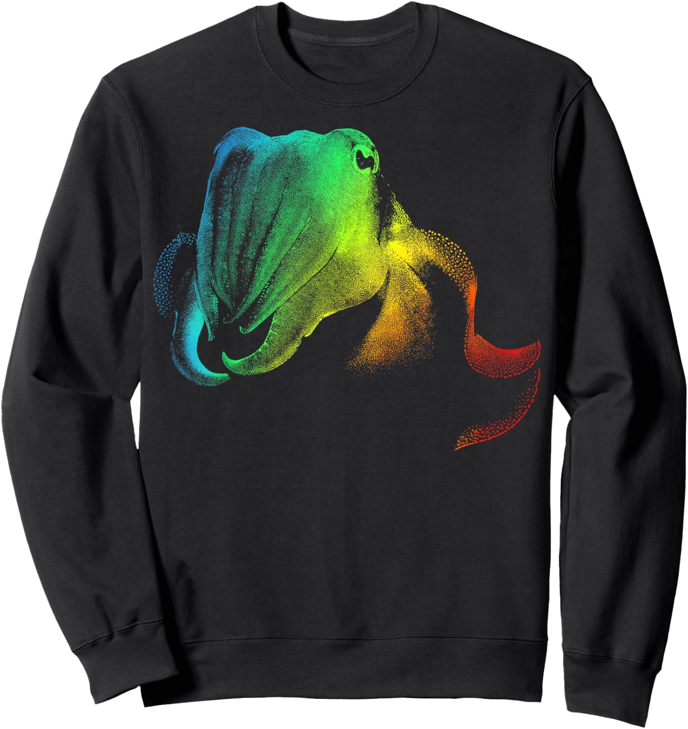 CUTTLEFISH Colorful Rainbow Retro Sweatshirt - Sweatshirt | Black