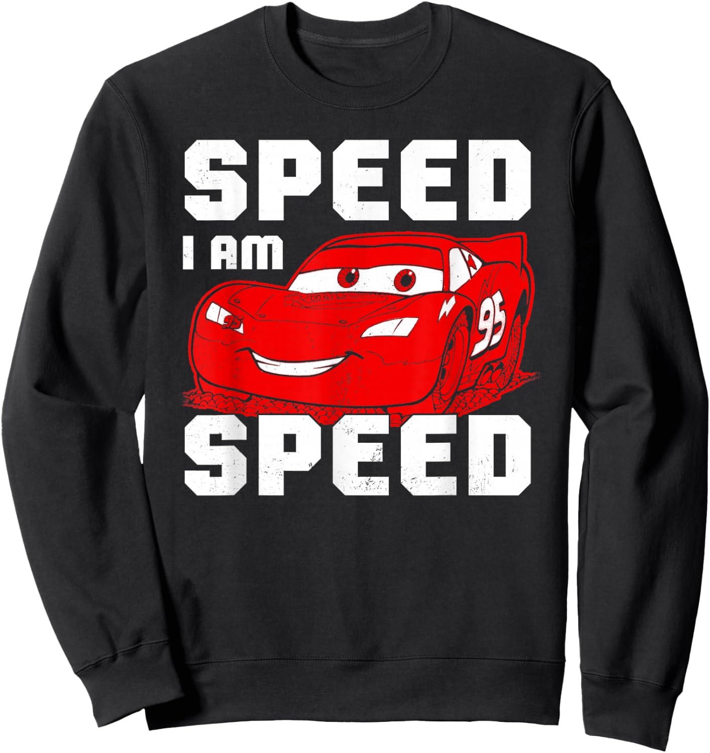 Disney Pixar Cars Lightning McQueen I Am Speed Vintage Logo Sweatshirt - Sweatshirt | Black
