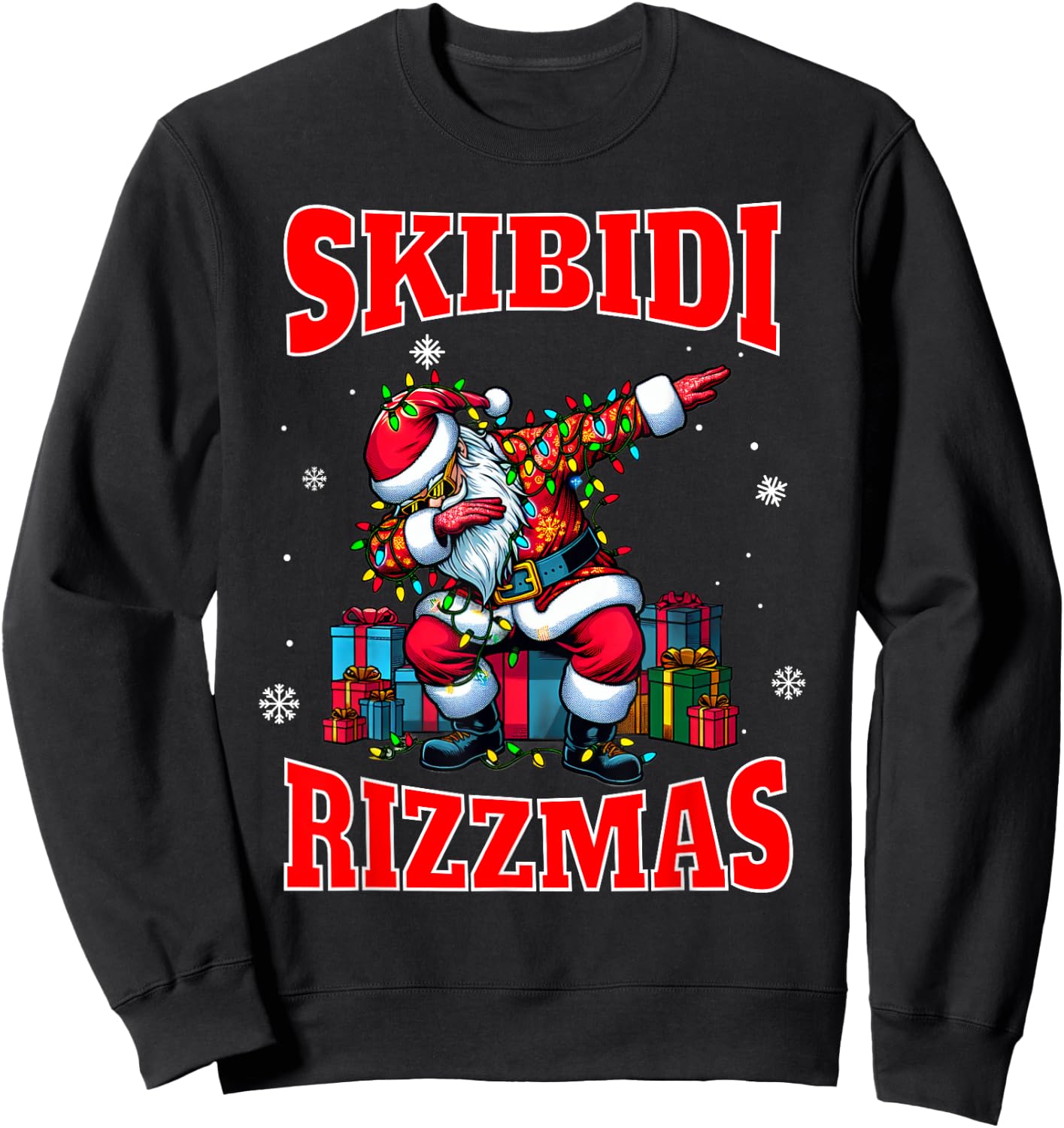 Skibidi Rizzmas Sigmas Funny Middle School Alpha Christmas Sweatshirt - Sweatshirt | Black