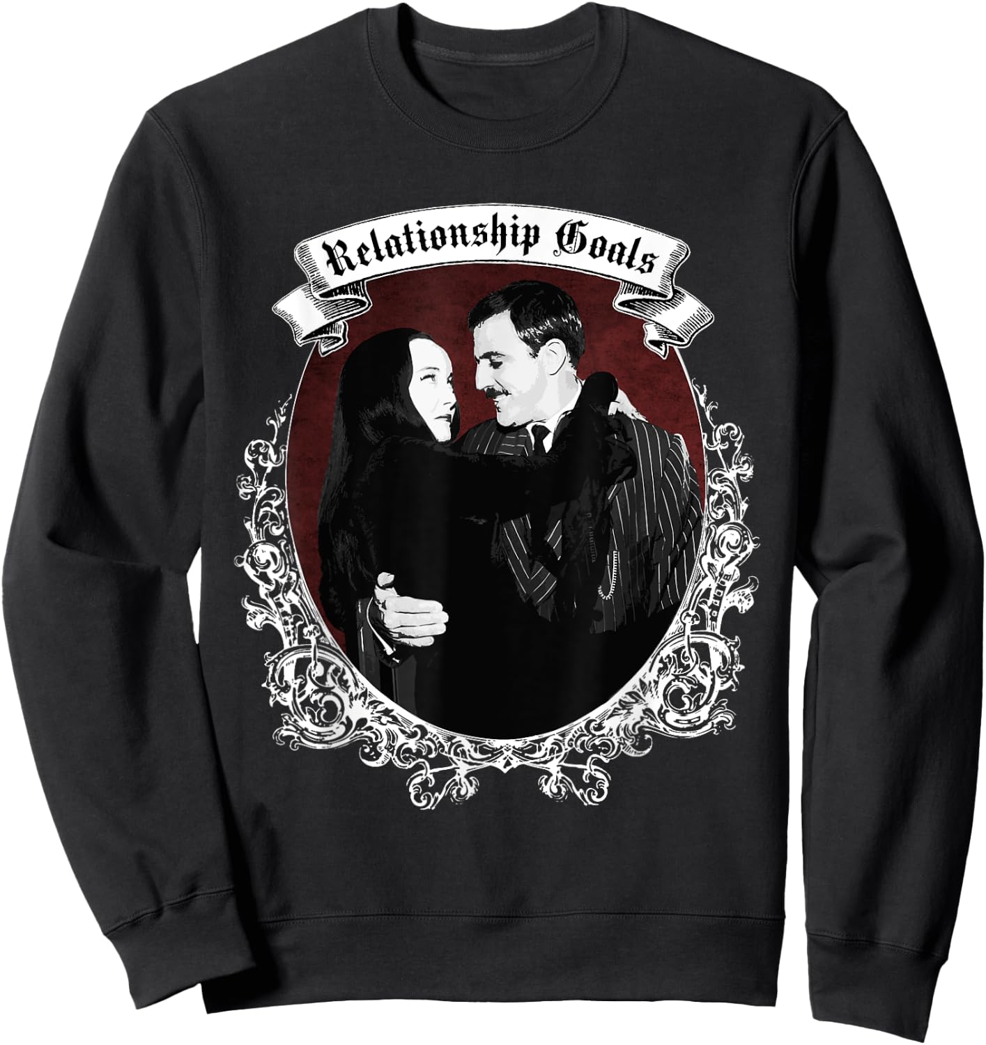 Relationship Goals Gomez & Morticia Goth Halloween Sweatshirt - Sweatshirt | Black