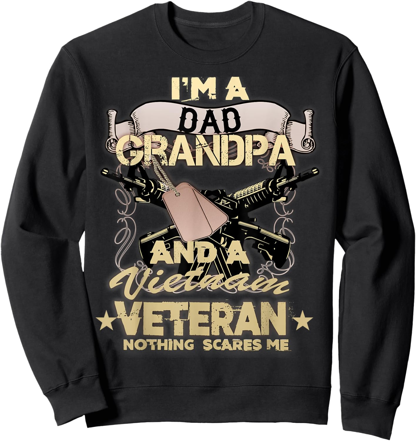 Vietnam War Veteran U.S. Army Retired Soldier Sweatshirt - Sweatshirt | Black