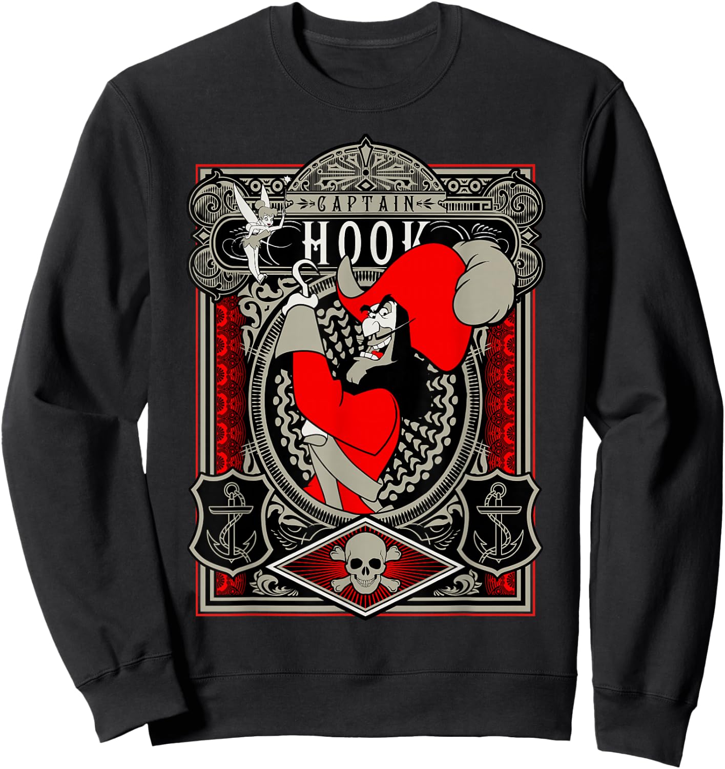 Disney Peter Pan Captain Hook Poster Sweatshirt - Sweatshirt | Black