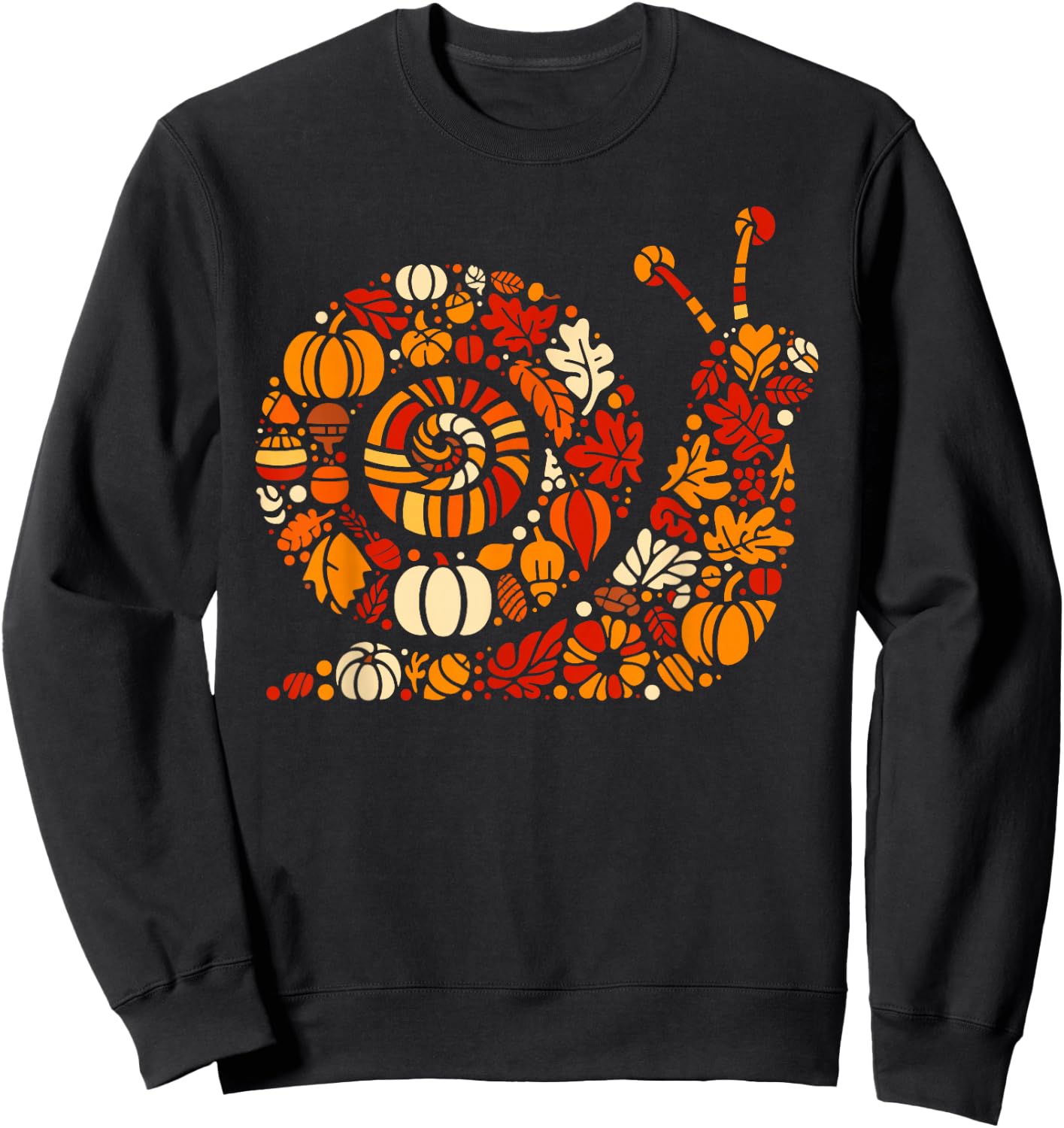 Autumn Pumpkin Fall Snail Thanksgiving Kids Sweatshirt - Sweatshirt | Black