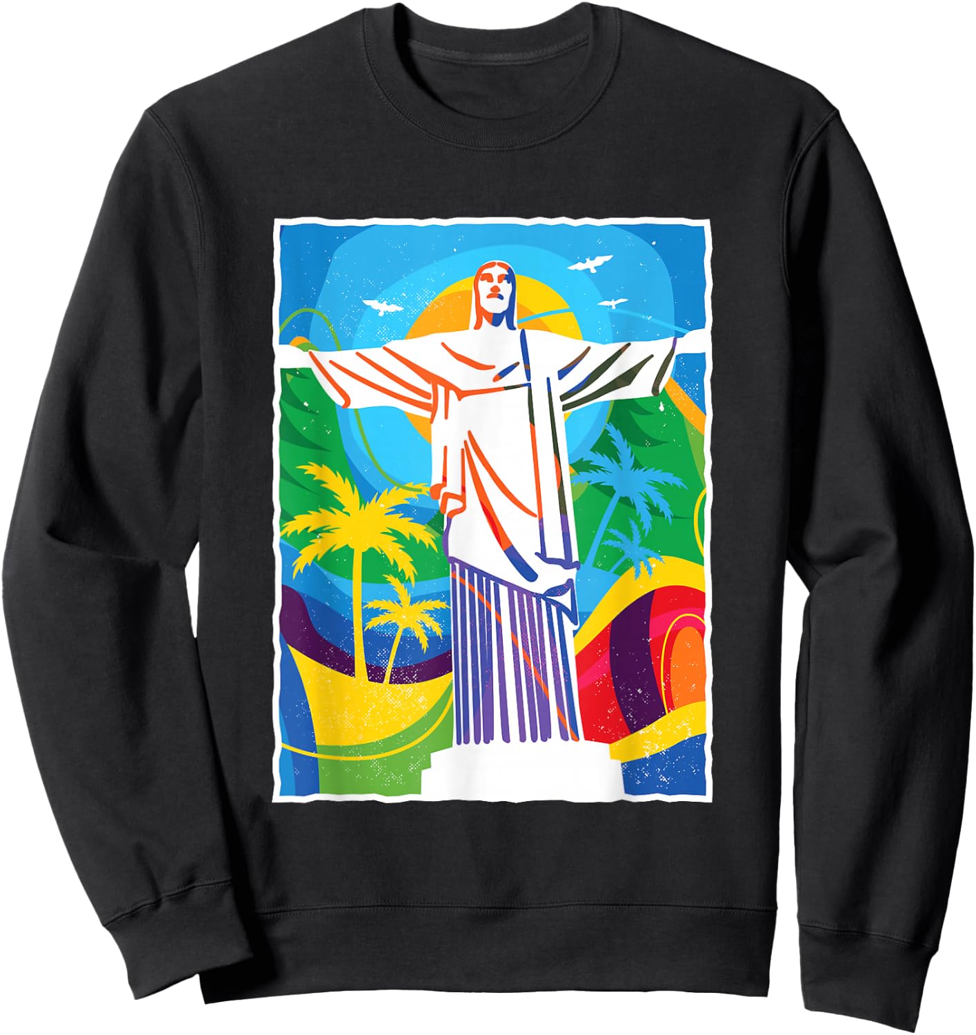 Rio De Janeiro - Colourful Jesus Brazil Travel Souvenir Gift Sweatshirt - Sweatshirt | Black