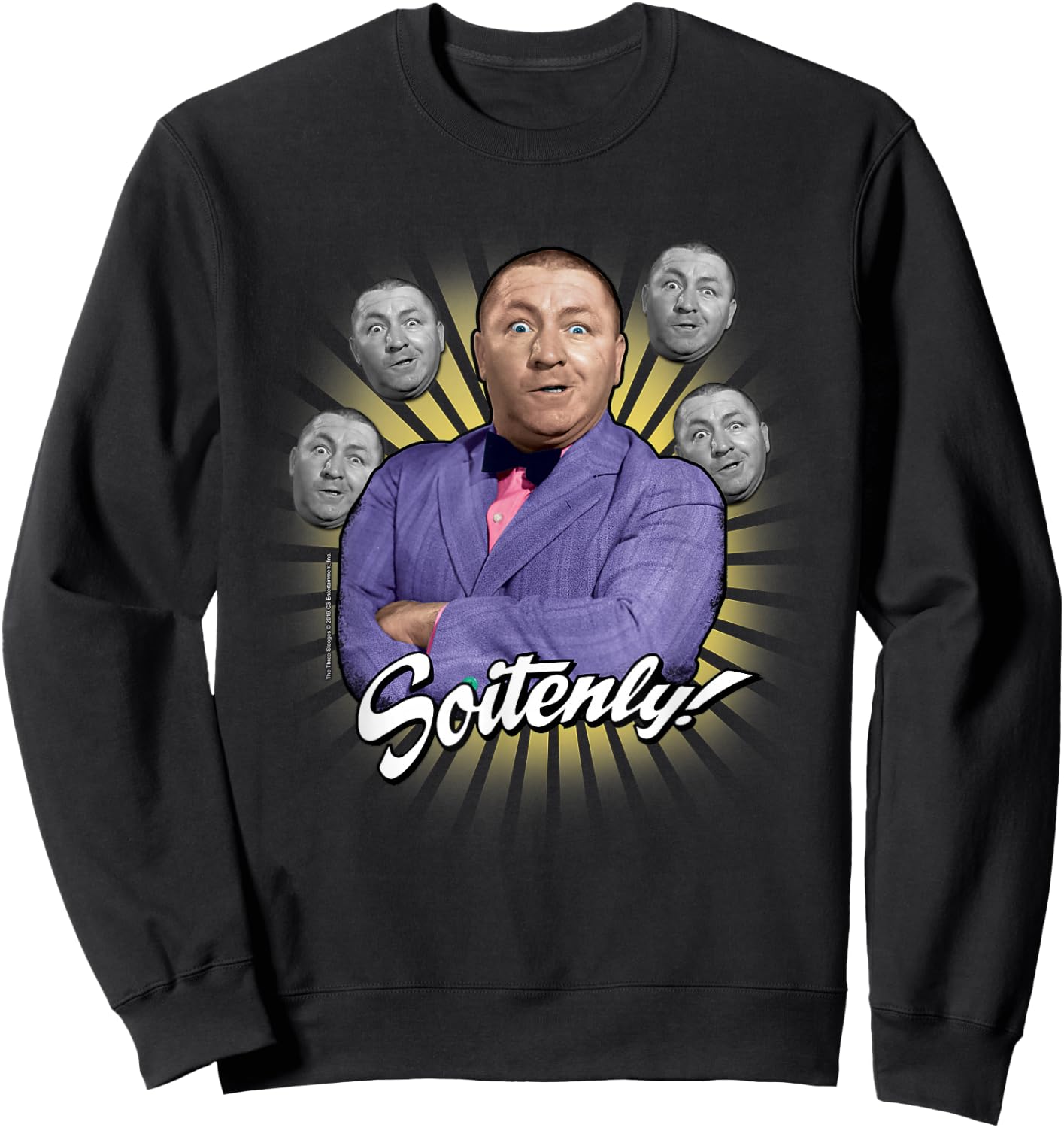TTS- The Three Stooges Curly: Soitenly! Sweatshirt - Sweatshirt | Black