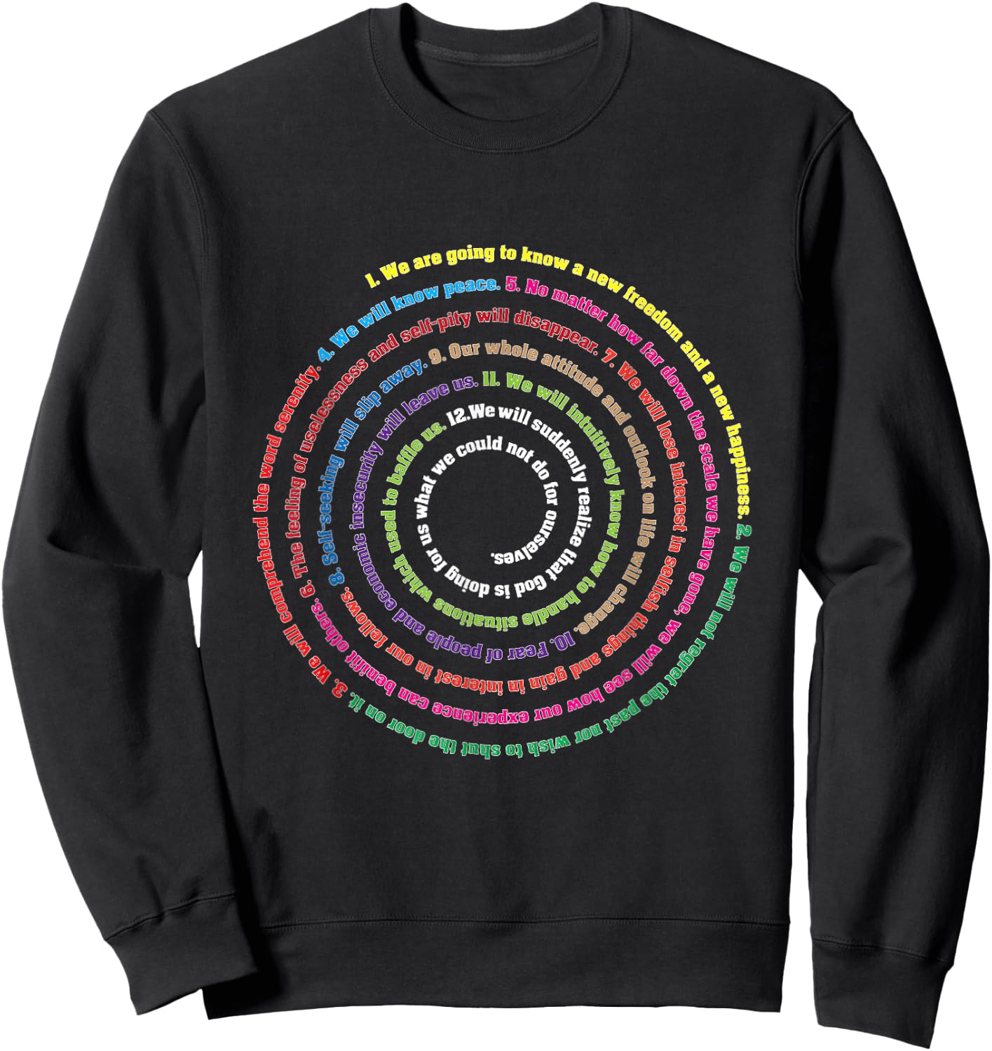 AA 12 Step Recovery T Shirt Definition Of Insanity Sweatshirt - Sweatshirt | Black