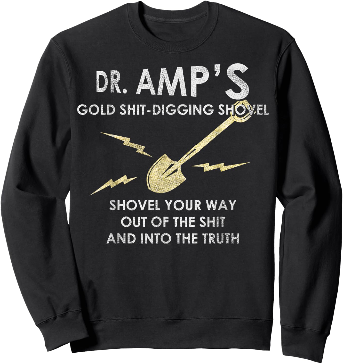 Twin Peaks Dr. Amps Gold Shovel Ad Logo Graphic Sweatshirt - Sweatshirt | Black