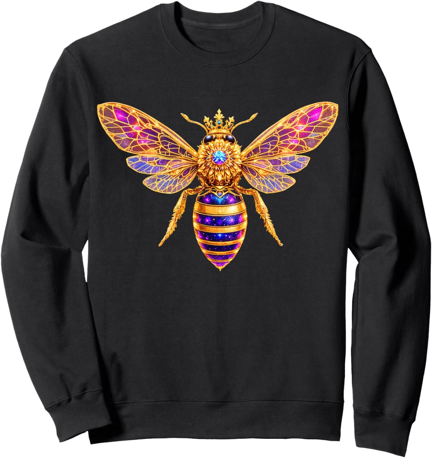 Queen Bee Crown Women Men Girls Honey Hive Bee Keeper Bee Sweatshirt - Sweatshirt | Black