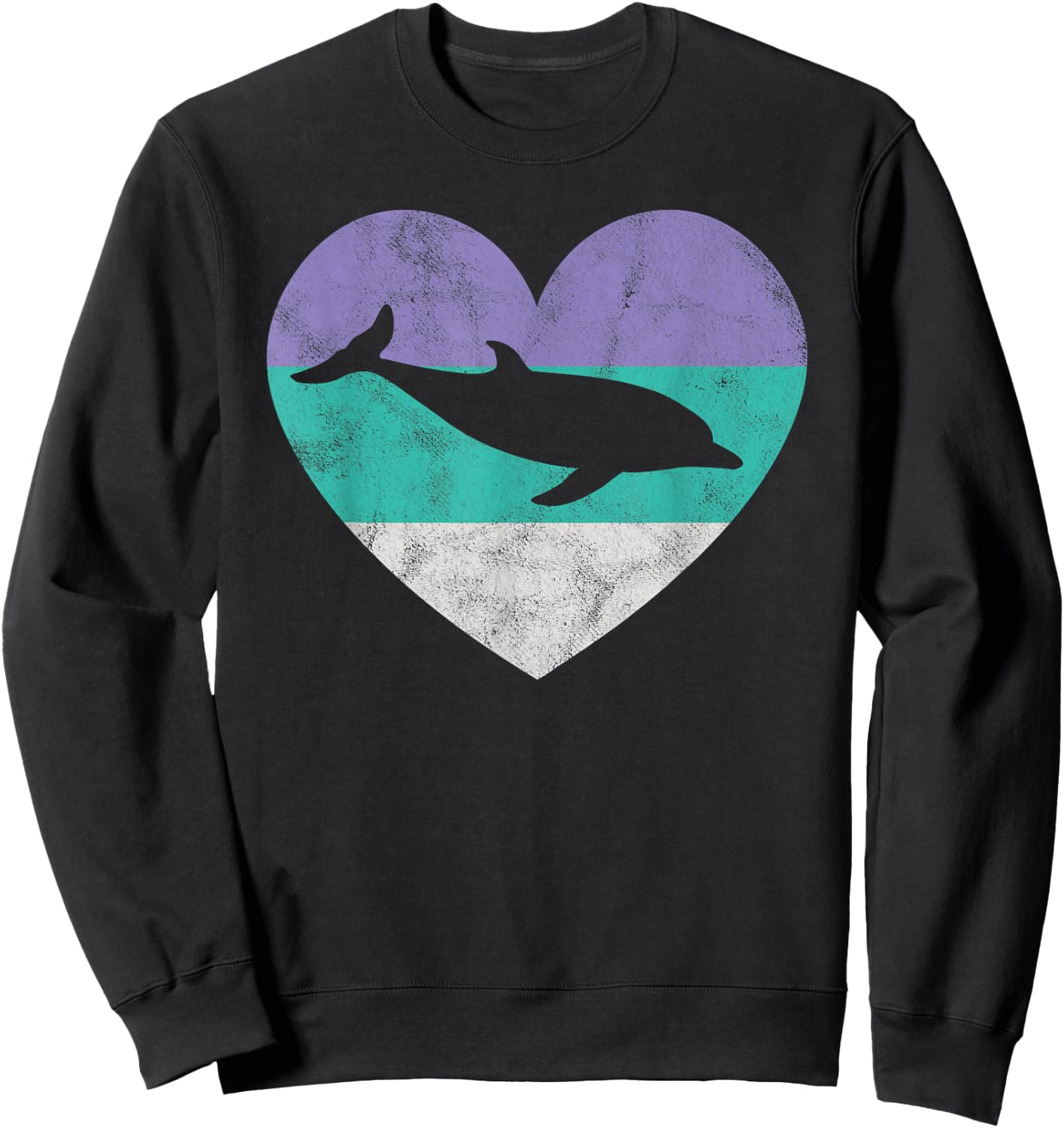 Dolphin Gift Shirt & Girls Retro Cute Sweatshirt - Sweatshirt | Black