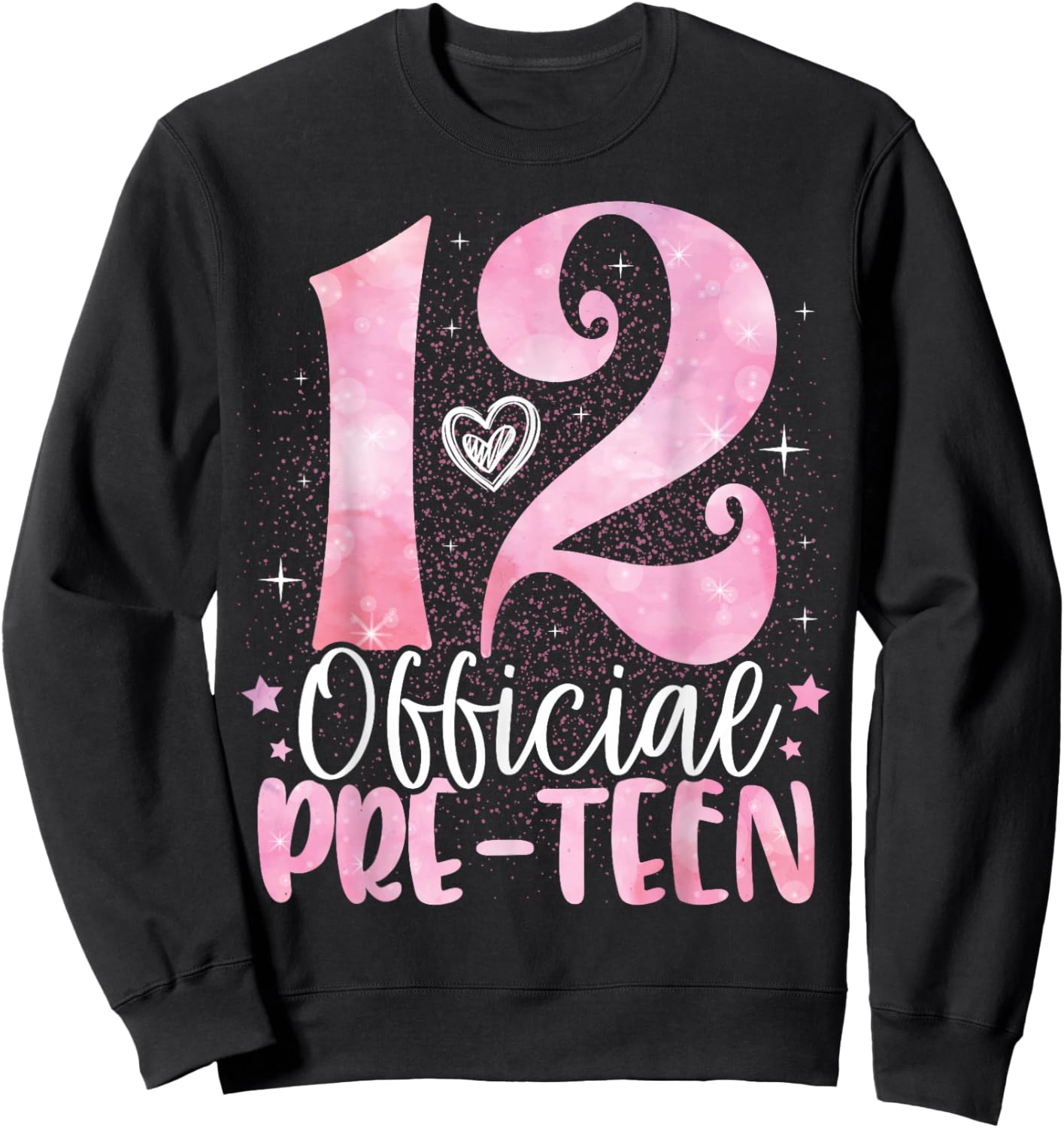 12 Official Pre-Teen 12th Birthday Girl Gifts 12 Year Old Sweatshirt - Sweatshirt | Black