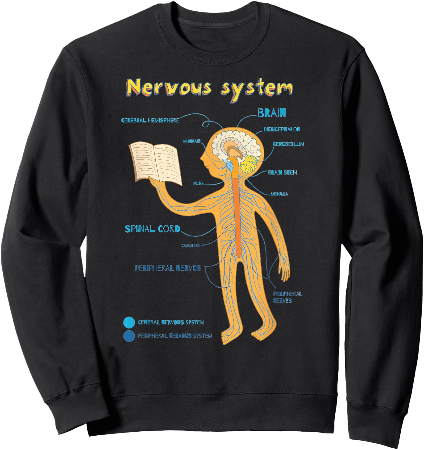 Human Nervous System - Cute Anatomy Sweatshirt - Sweatshirt | Black