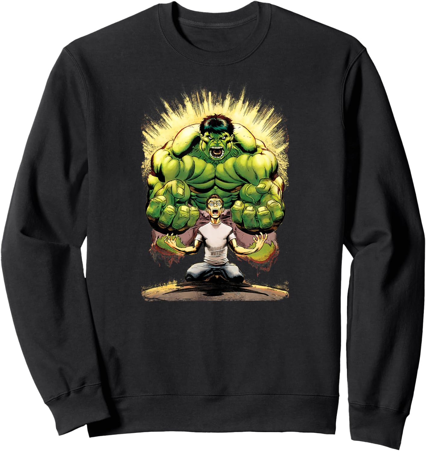Marvel Hulk Insane in Both Bodies Graphic Sweatshirt - Sweatshirt | Black