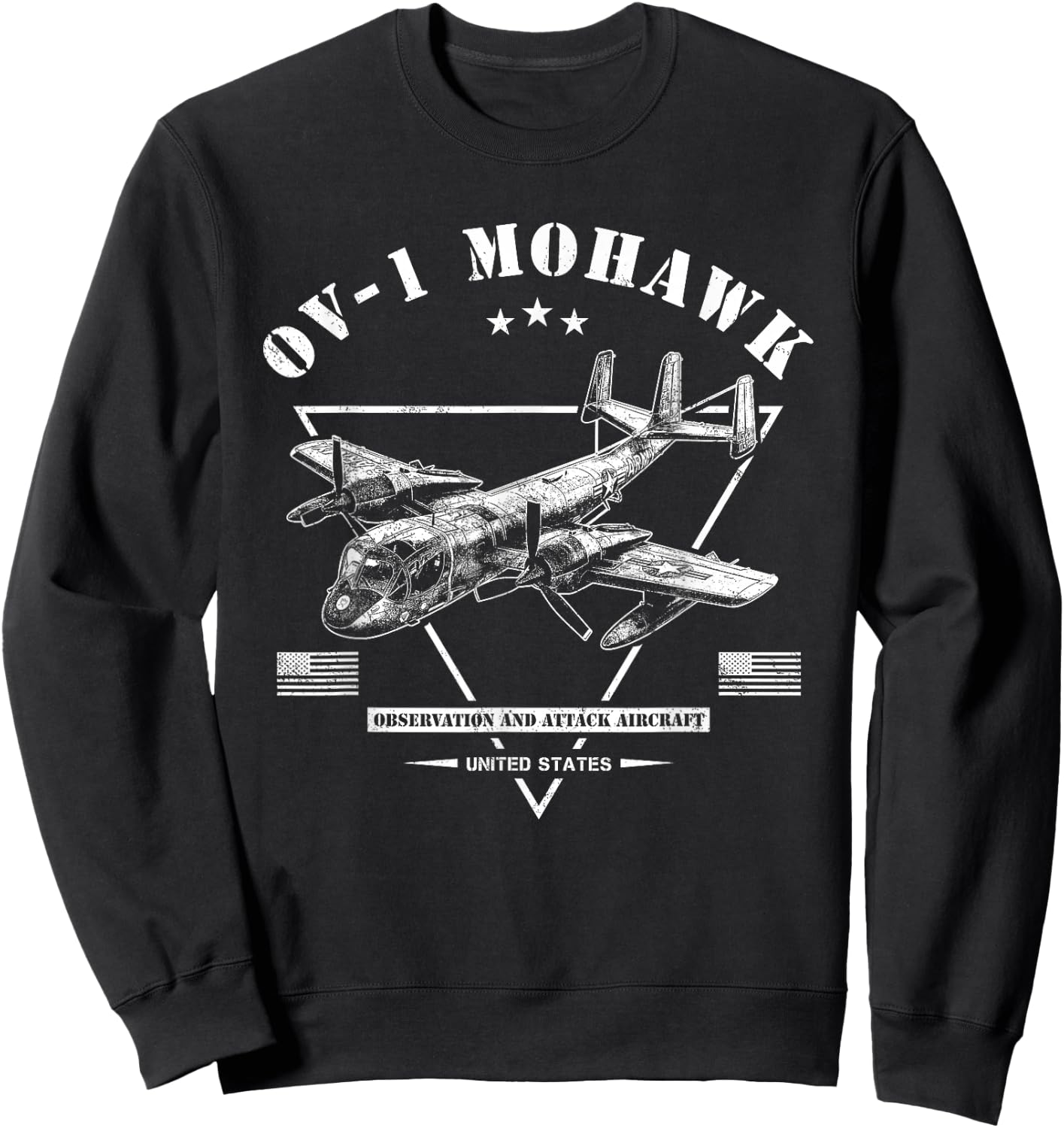 OV-1 Mohawk Aircraft Sweatshirt - Sweatshirt | Black