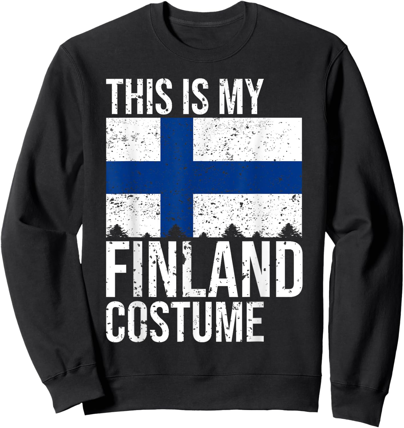 Vintage This is my Finland Flag Costume design For Halloween Sweatshirt - Sweatshirt | Black