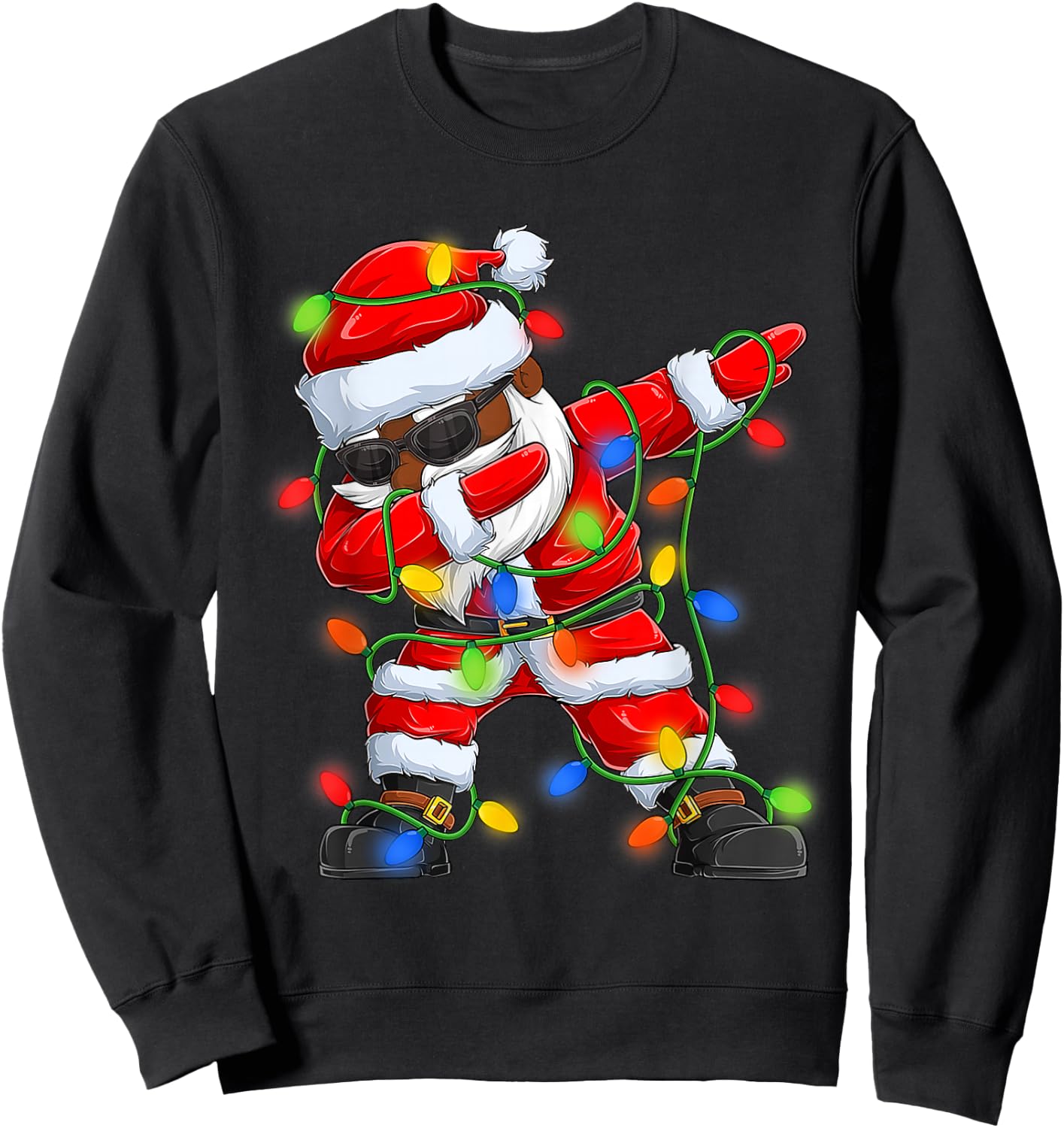 Dabbing Santa Black African American Boys Men Christmas 2025 Sweatshirt - Sweatshirt | Black