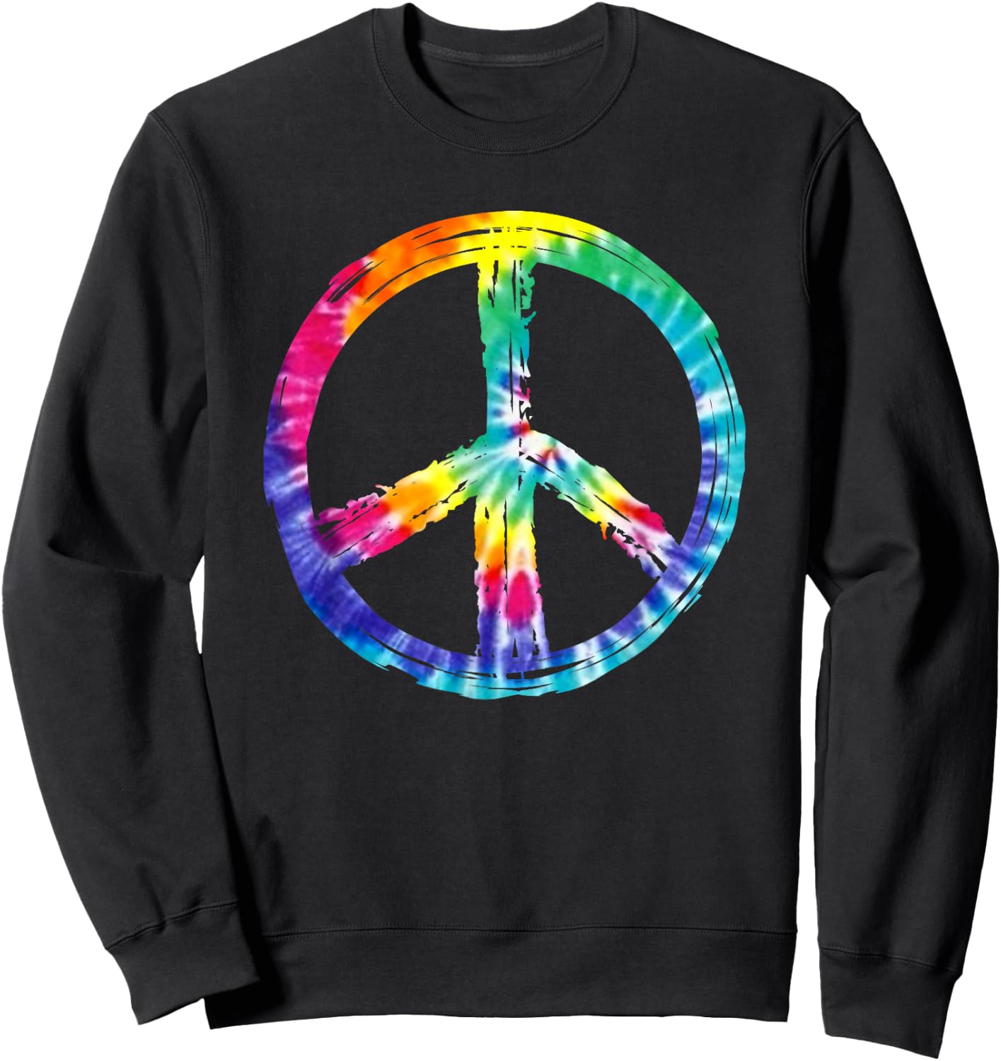 Tye Dye Peace Sign T Shirt Sweatshirt - Sweatshirt | Black