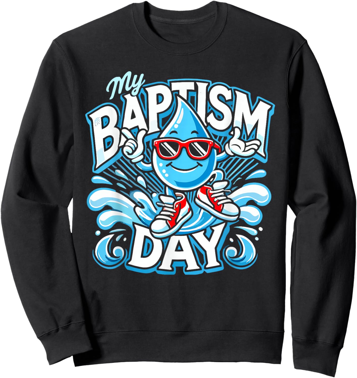 Baptism Dabbing Shirt Christian Shirts God Baptism Baptised Sweatshirt - Sweatshirt | Black
