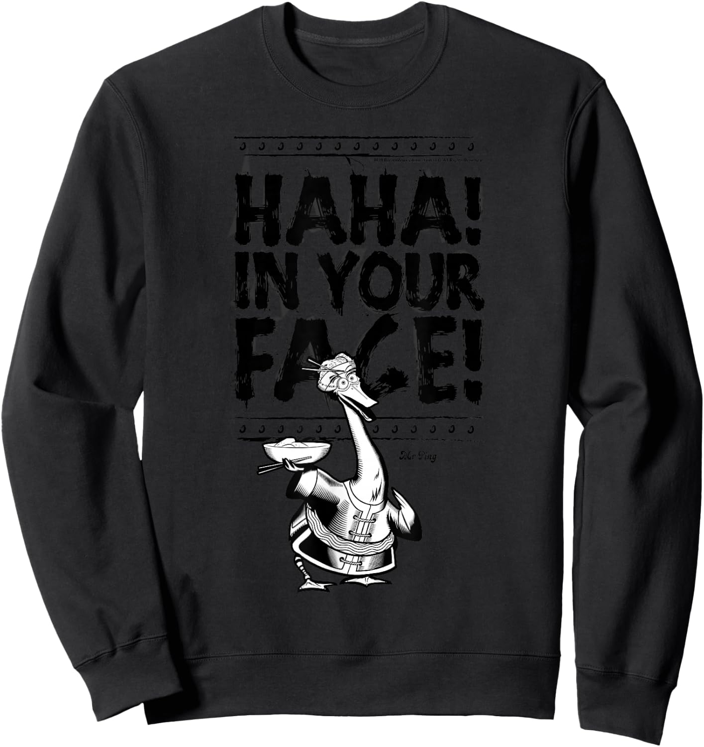 Kung Fu Panda Mr. Ping Haha In Your Face Sketch Sweatshirt - Sweatshirt | Black