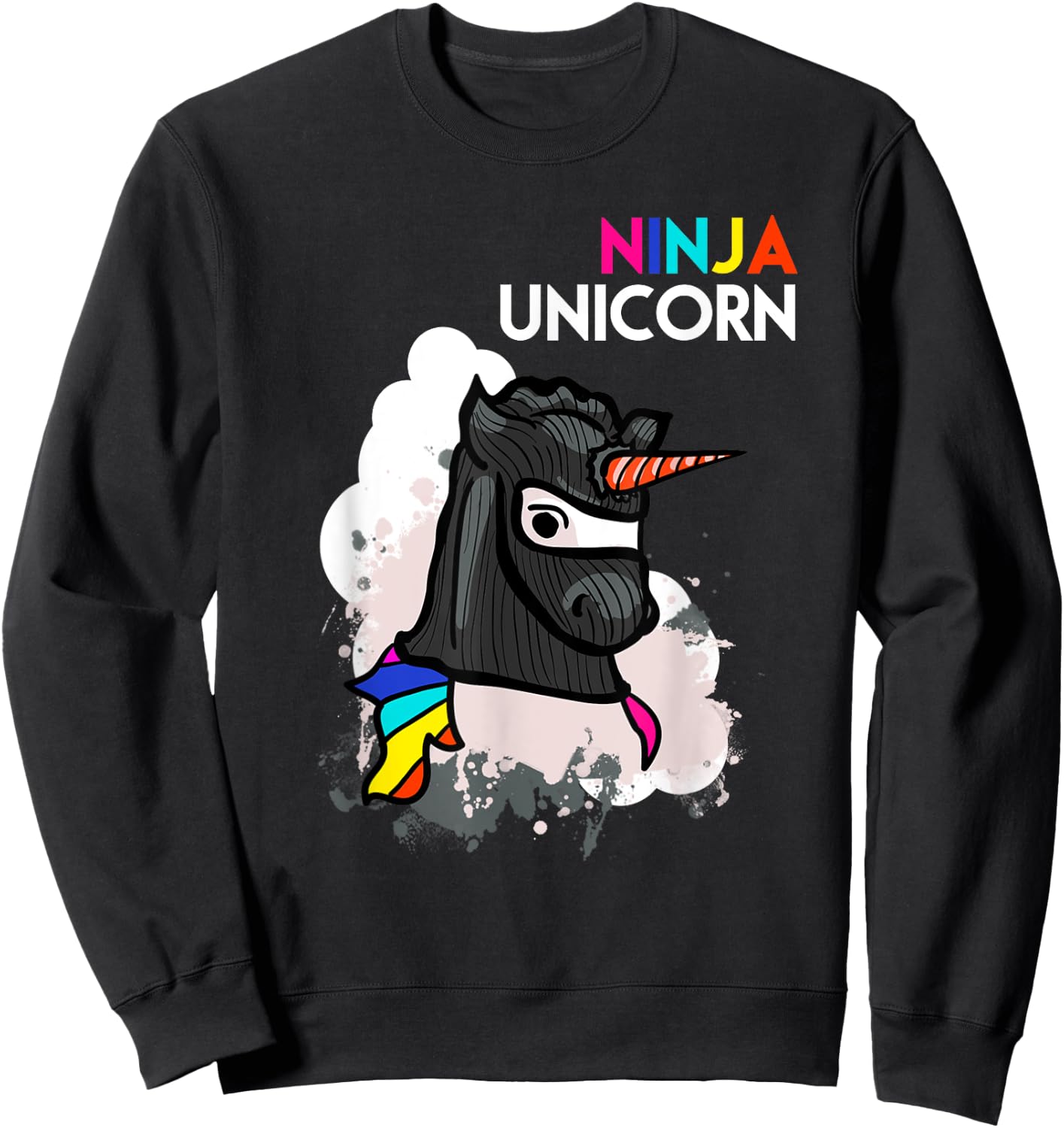 Unicorn Ninja Funny Cool Martial Arts Fighter Gift Sweatshirt - Sweatshirt | Black