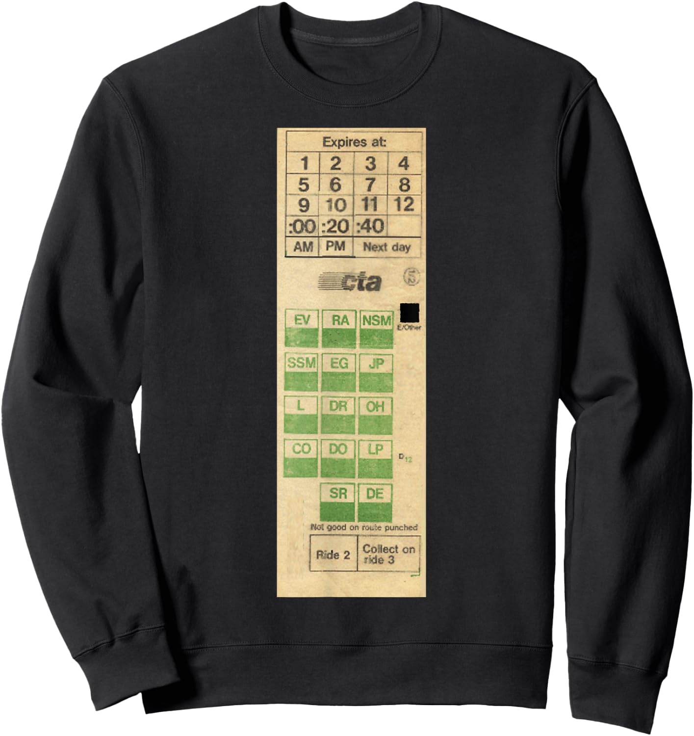 Vintage Retro Chicago CTA Transfer Bus Mass Transit Sweatshirt - Sweatshirt | Black