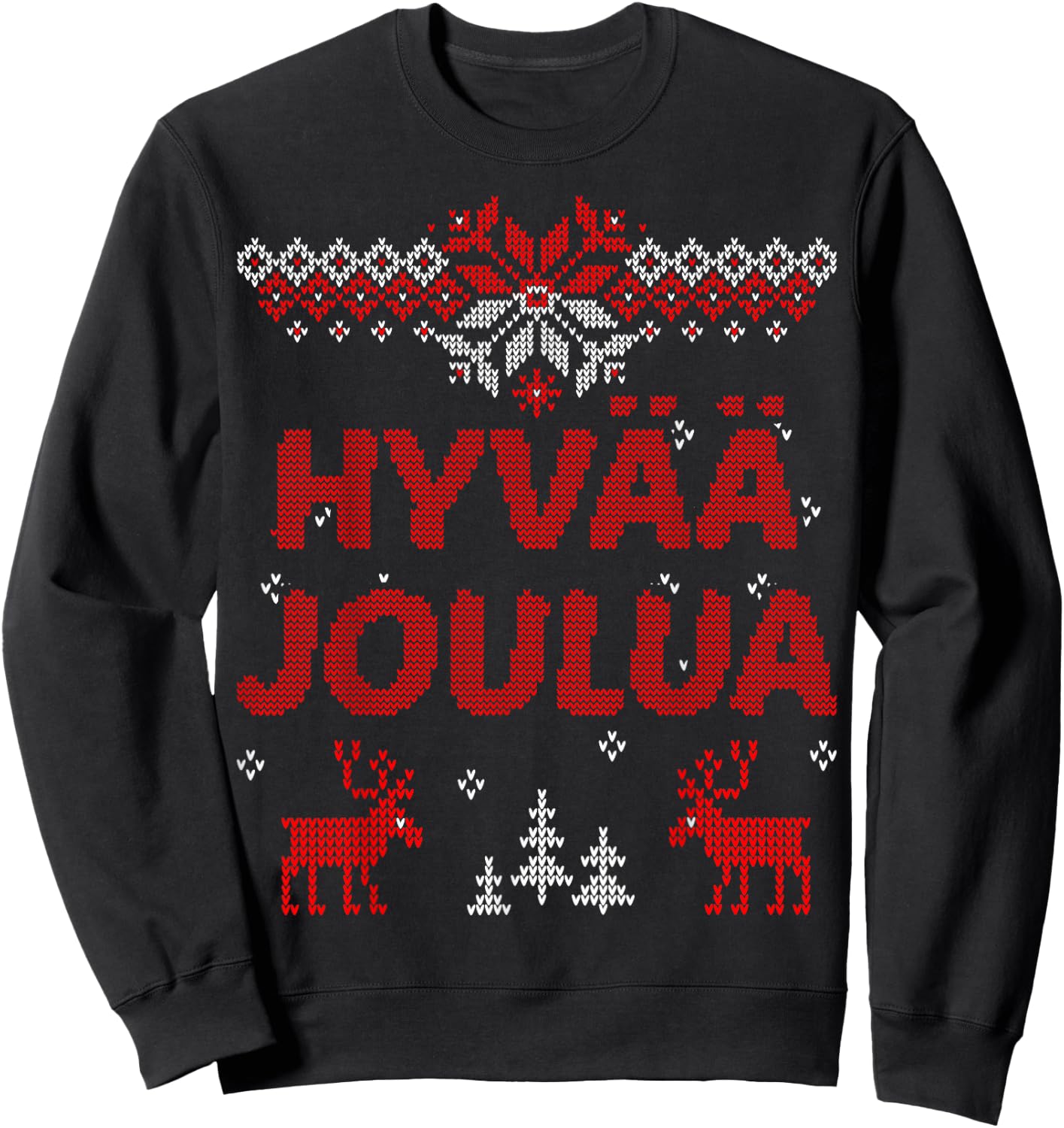 Hyvaa Joulua Finnish Merry Christmas Gift Sweatshirt - Sweatshirt | Black