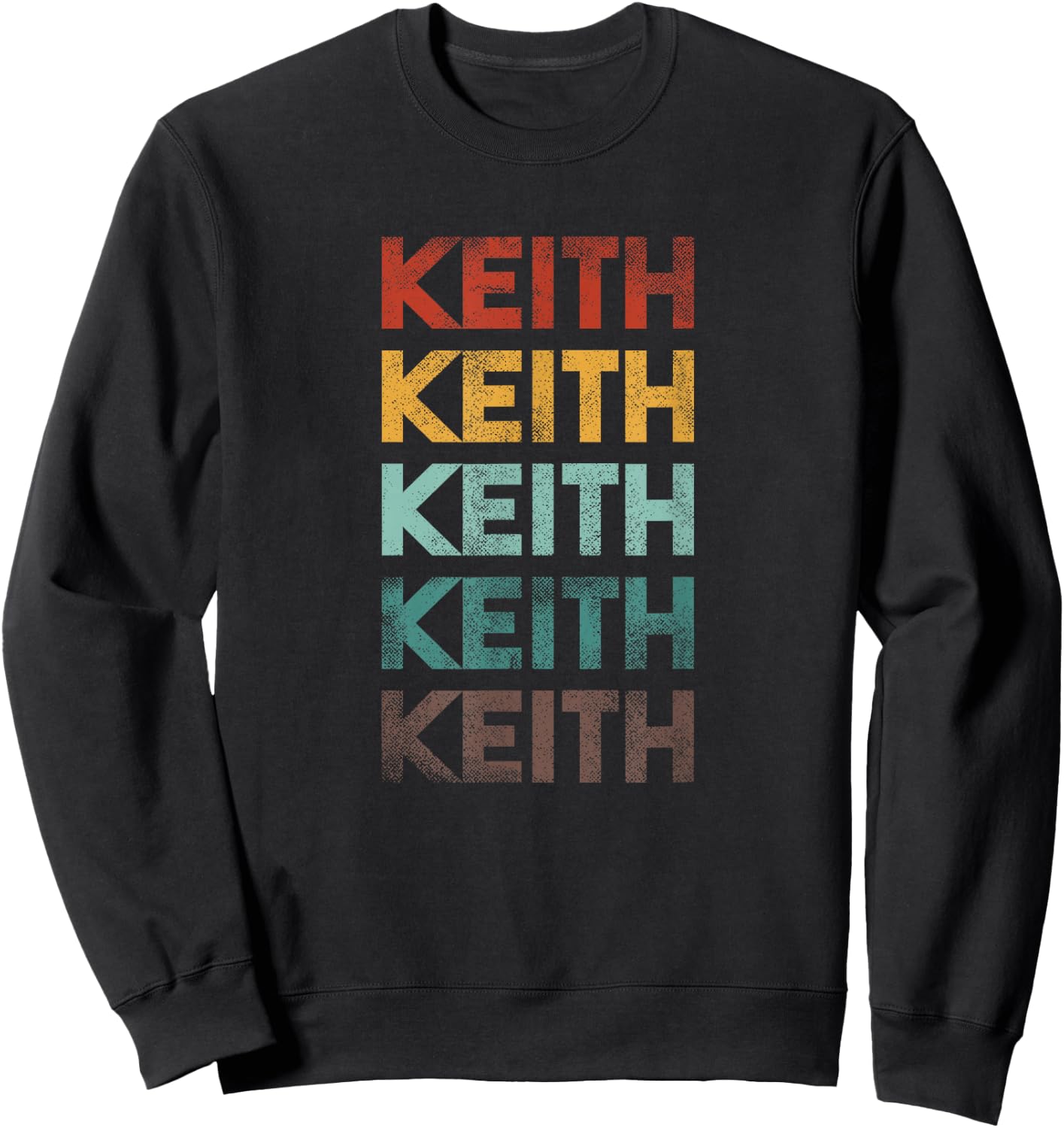 First Name Keith Retro 80s Style Sweatshirt - Sweatshirt | Black
