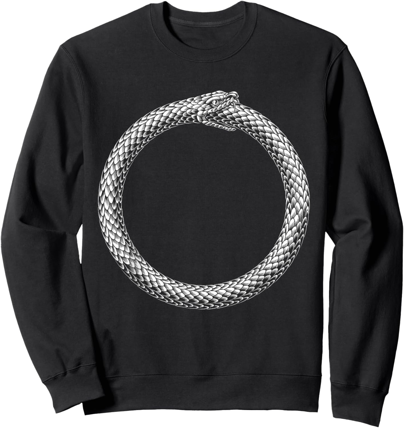 Ouroboros Uroboros Circle Serpent Snake Vintage Woodcut Sweatshirt - Sweatshirt | Black