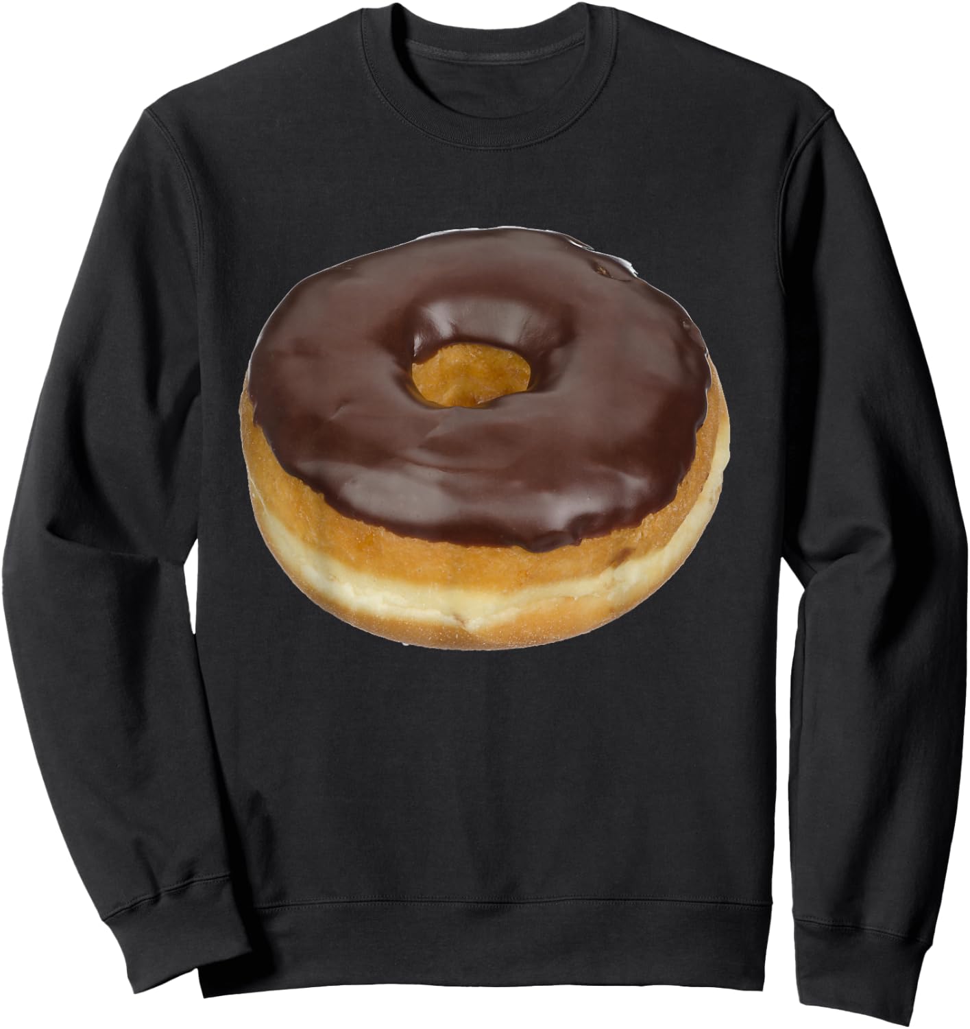 Chocolate Frosted Donut Sweatshirt - Sweatshirt | Black