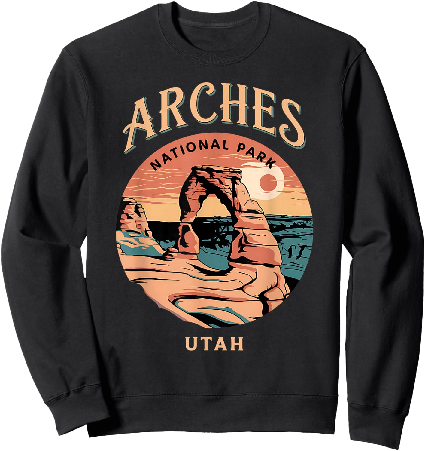 Hiking Camping Adventure Explorer Arches National Park Utah Sweatshirt - Sweatshirt | Black