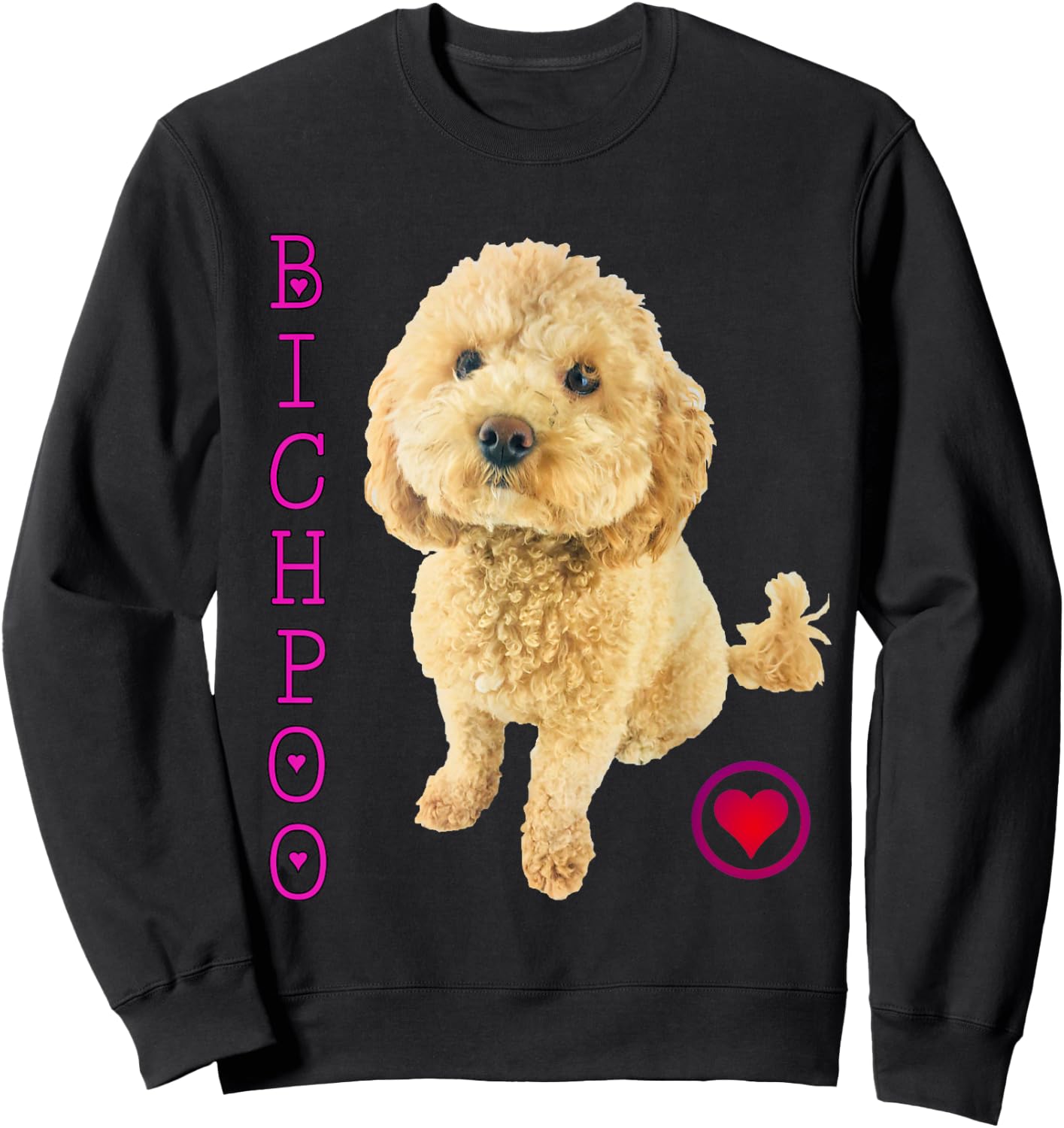 Bichpoo Puppy Dog Poodle cross Noodle Super cute Boodle Men Women Girls Kids Sweatshirt - Sweatshirt | Black