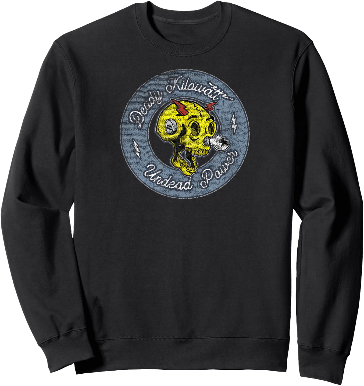 Deady Kilowatt Skull Zombie Sweatshirt - Sweatshirt | Black
