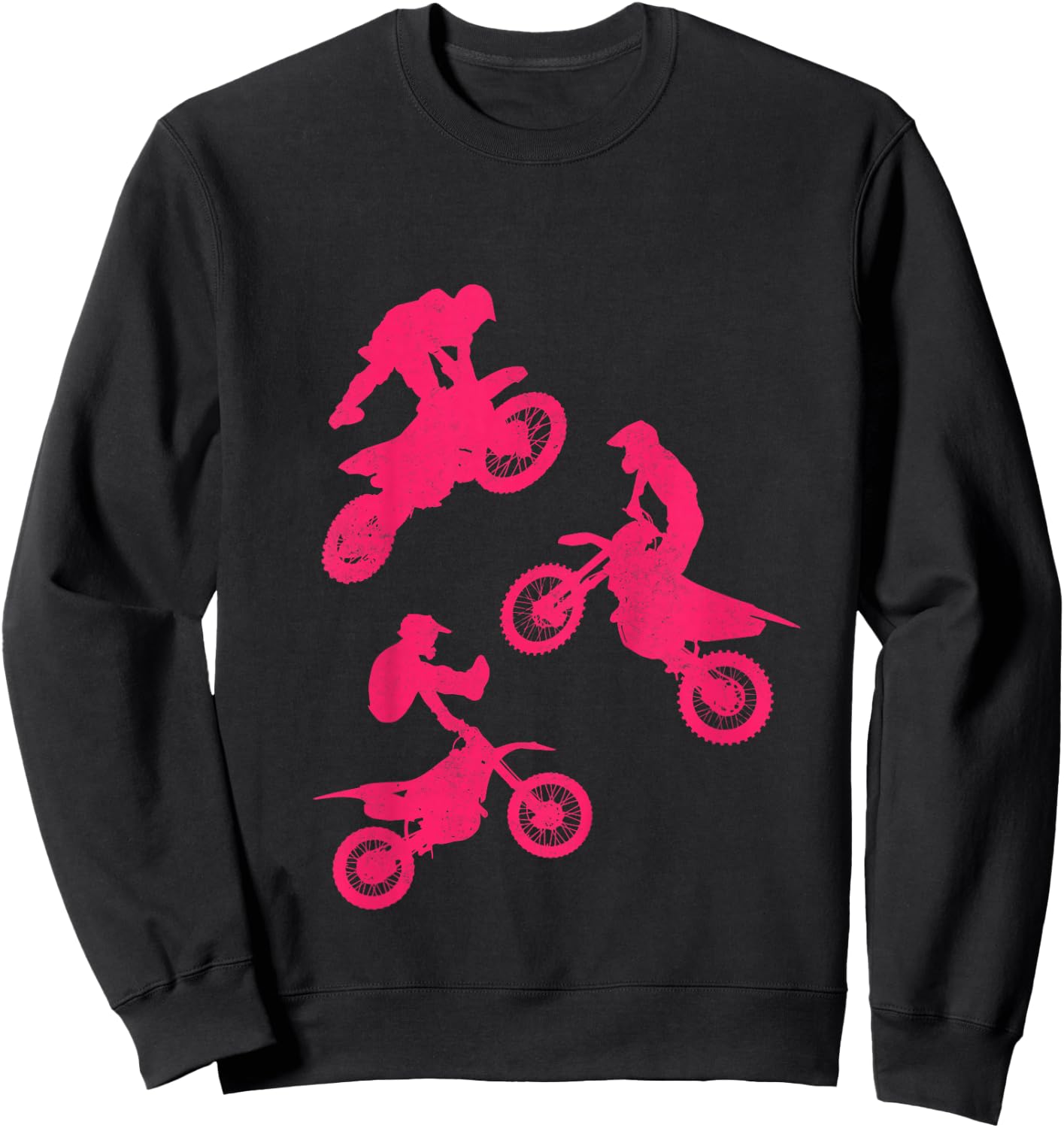 Kids Dirt Bike Shirt for Girls & Toddler Gift Motocross Pink Sweatshirt - Sweatshirt | Black