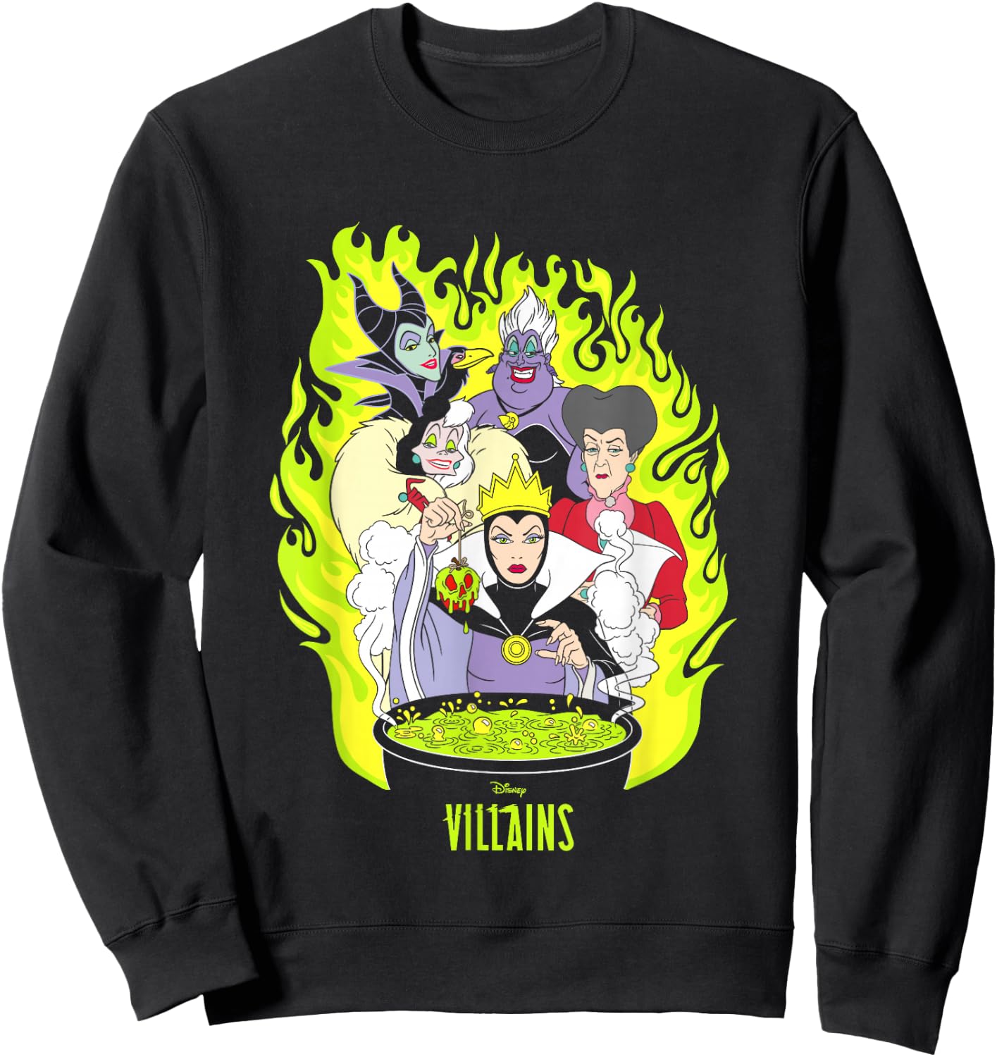 Disney Villains Fiery Group Shot Poster Sweatshirt - Sweatshirt | Black