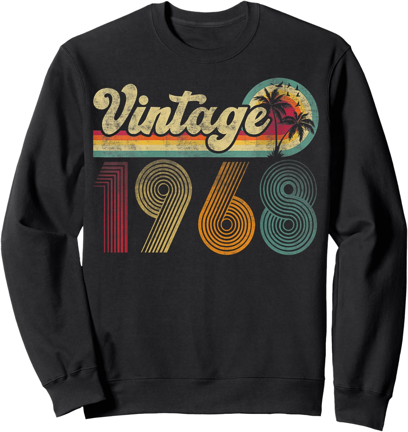 Vintage Born In 1968 Retro 57th Birthday 57 Years Old Gifts Sweatshirt - Sweatshirt | Black