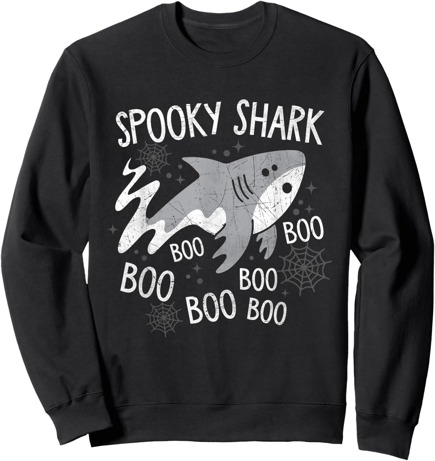Spooky Shark Funny Halloween Shark Costume Top Sweatshirt - Sweatshirt | Black
