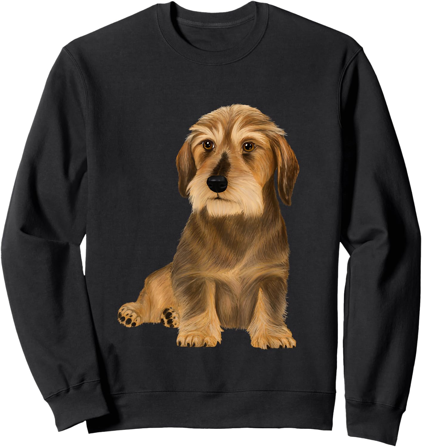 Wirehaired Dachshund sitting dog Sweatshirt - Sweatshirt | Black