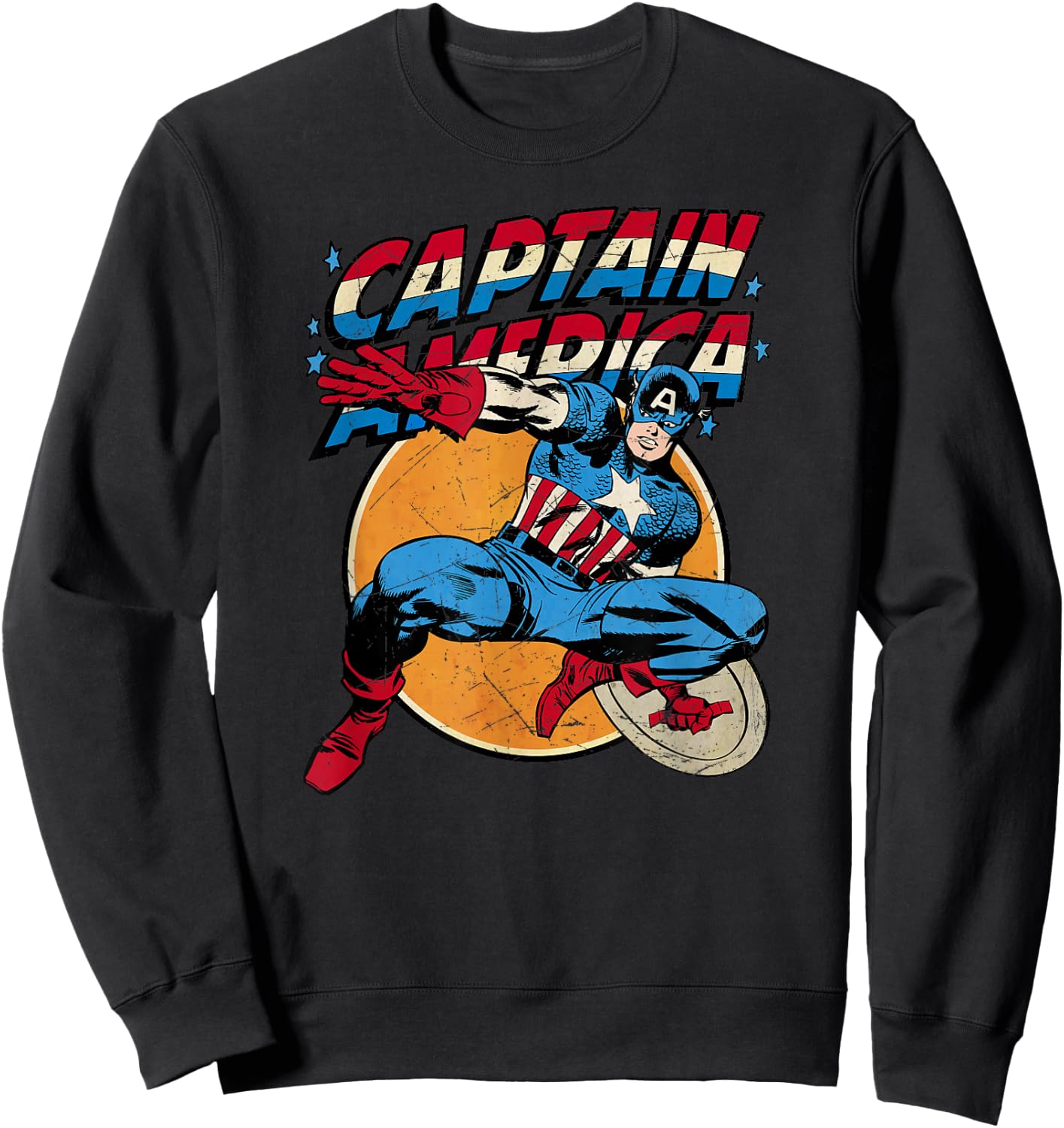 Marvel Avengers Vintage Captain America Avengers Comic Small Sweatshirt - Sweatshirt | Black