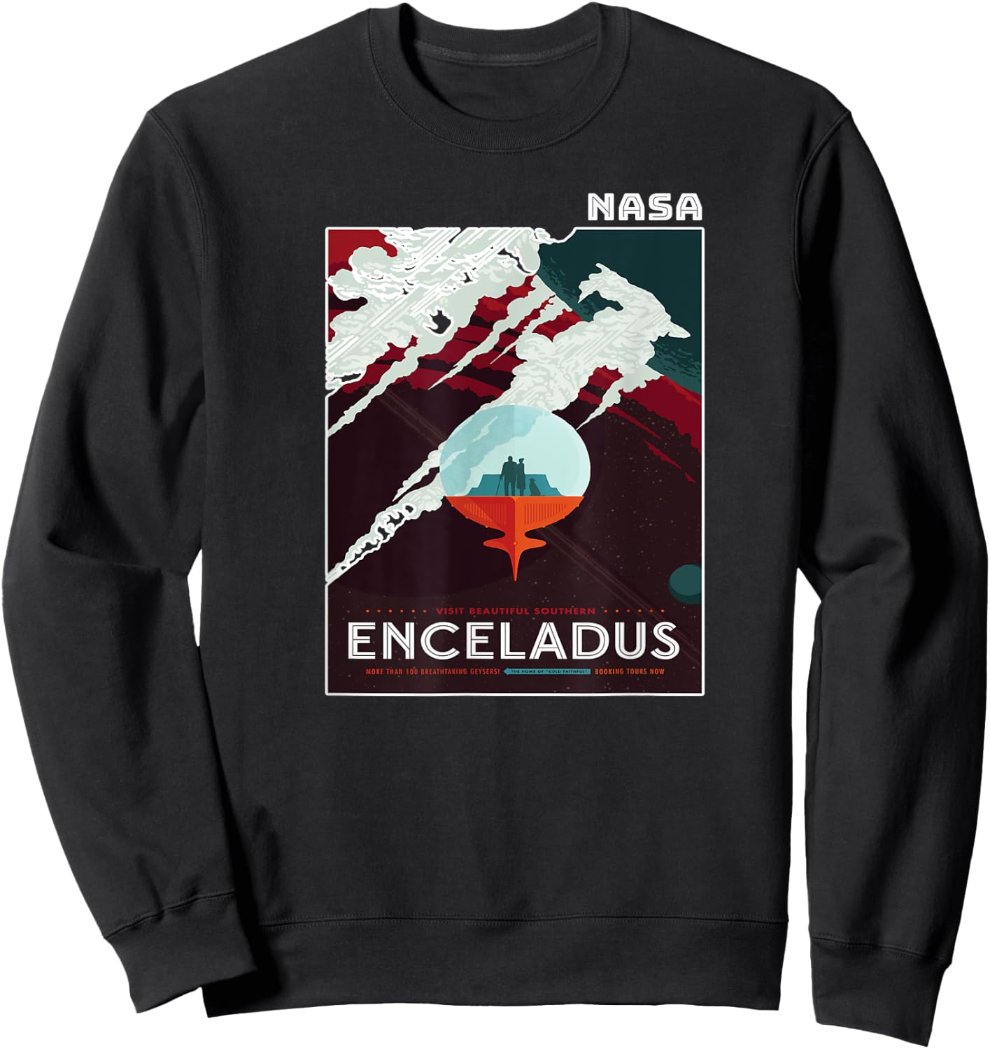 Enceladus Space Tourism NASA Poster Sweatshirt - Sweatshirt | Black