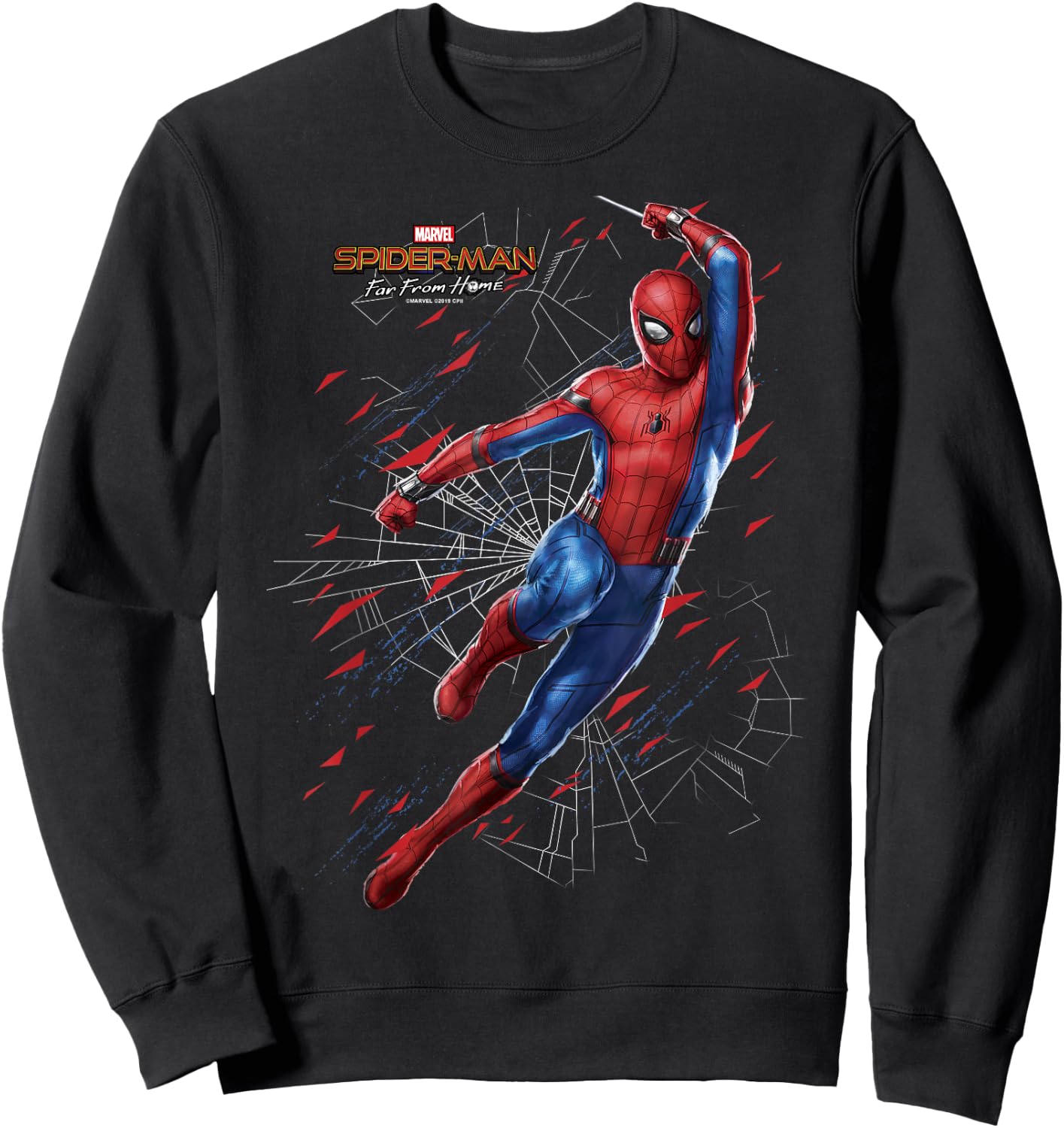 Marvel Spider-Man Far from Home Web Swing Shatter Portrait Sweatshirt - Sweatshirt | Black