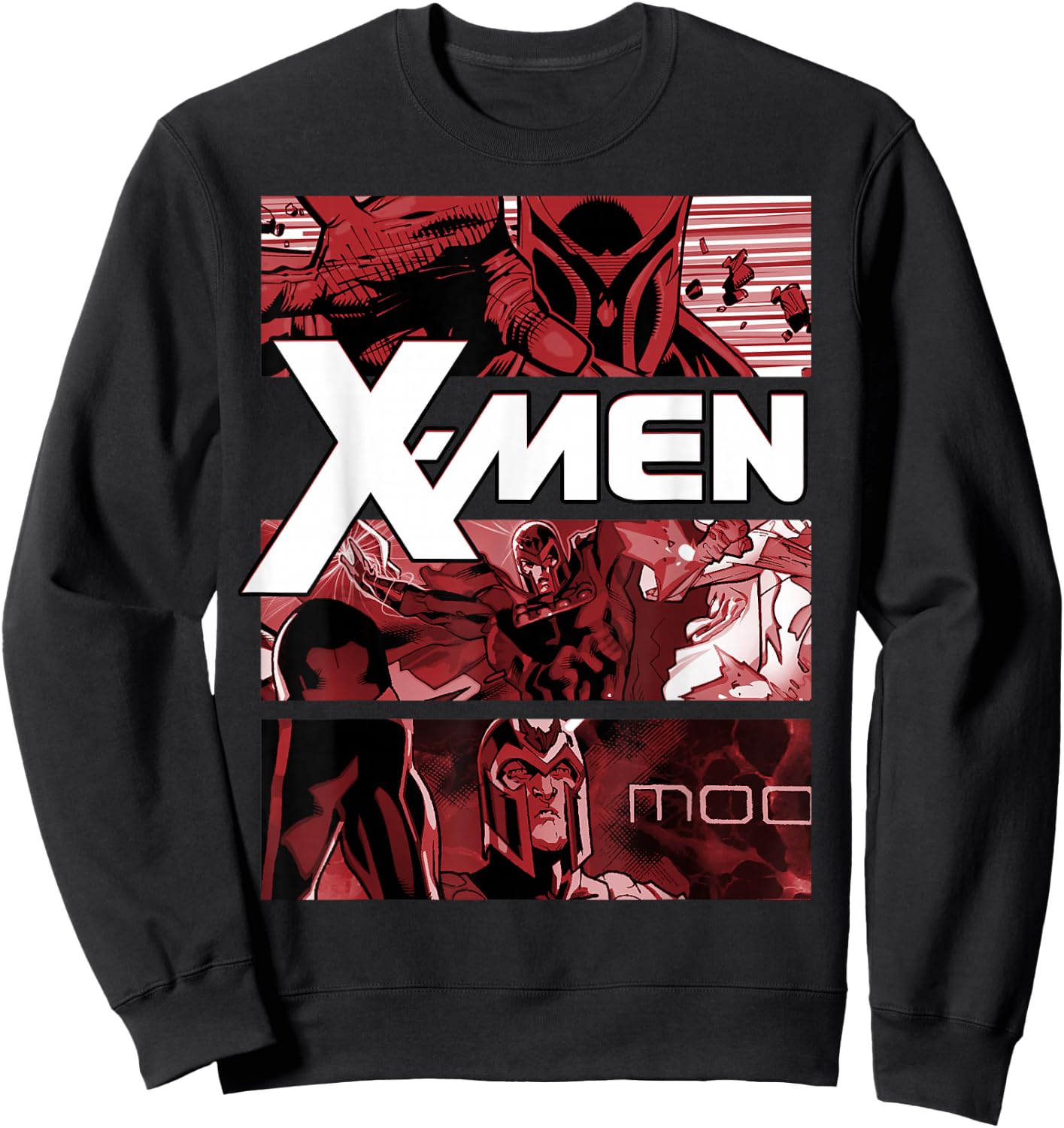 Marvel X-Men Magneto Comic Panel Art Stack Graphic Sweatshirt - Sweatshirt | Black