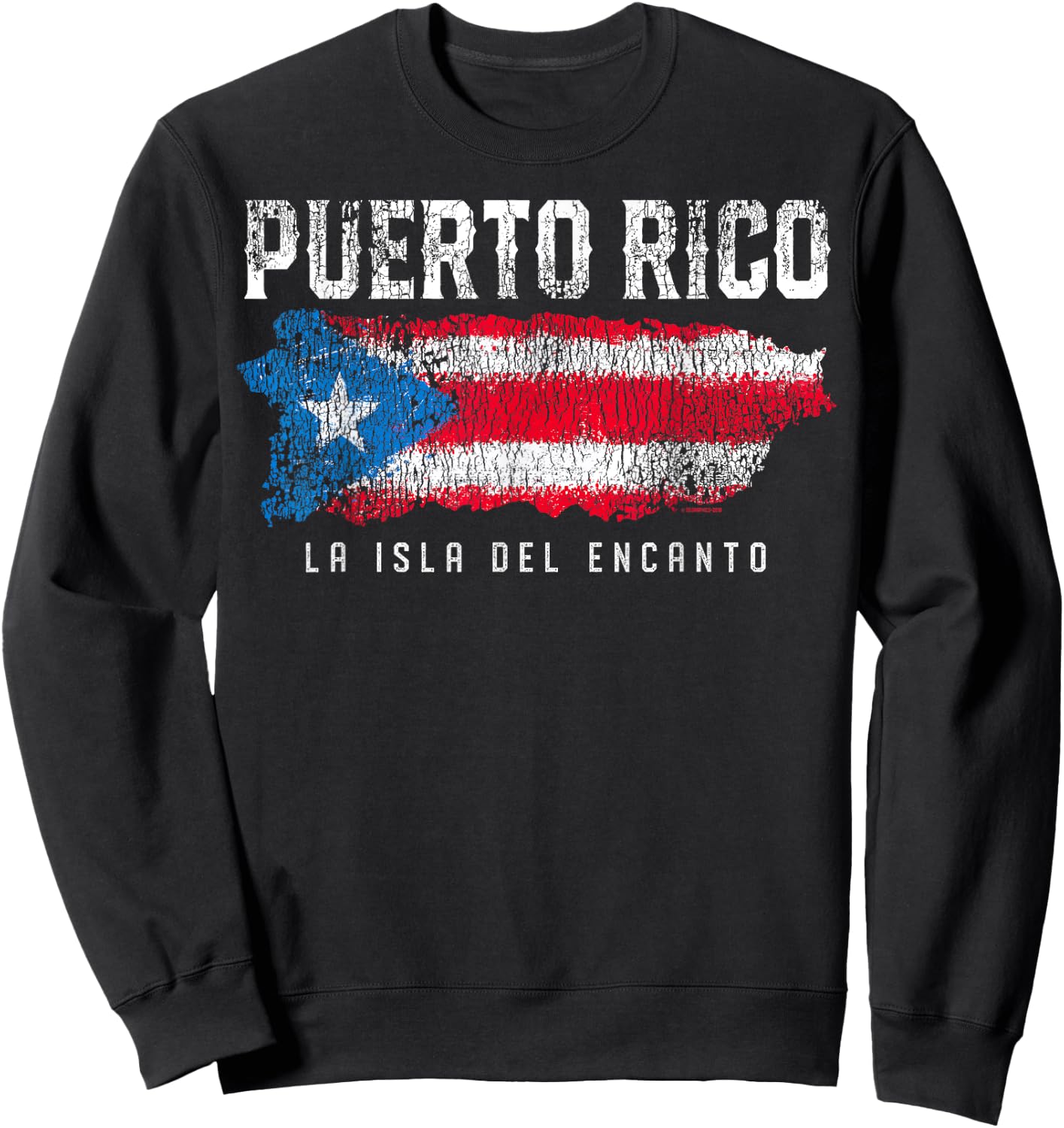 Puerto Rico - Island Flag Sweatshirt - Sweatshirt | Black
