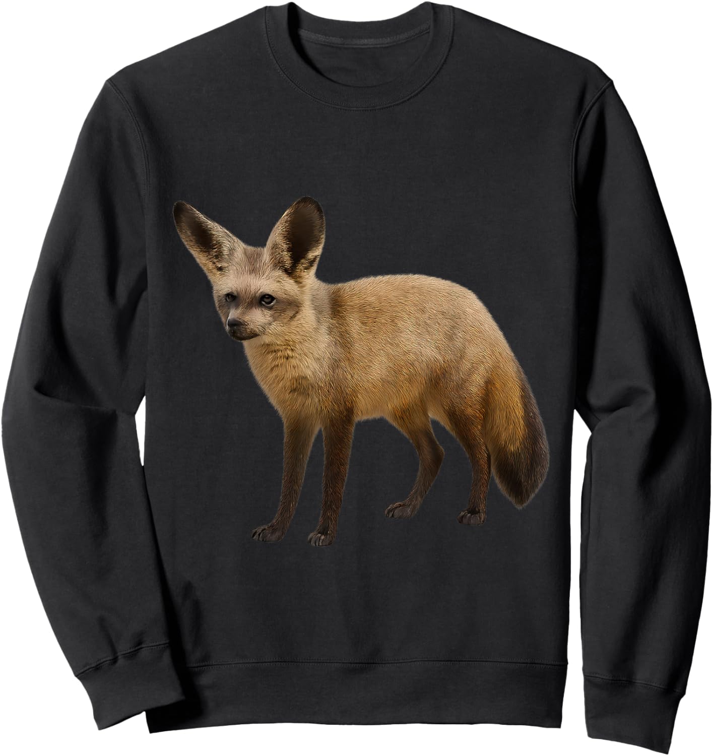Bat Eared Fox Animal Sweatshirt - Sweatshirt | Black
