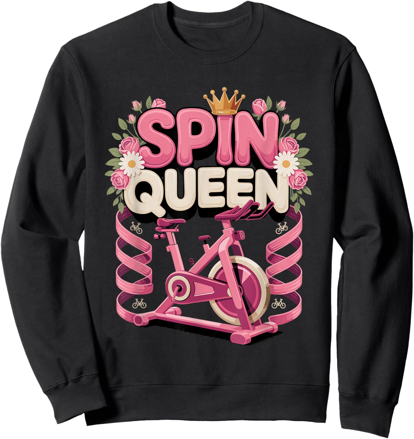 Spin Queen Spin Class Indoor Cycling Workout Sweatshirt - Sweatshirt | Black