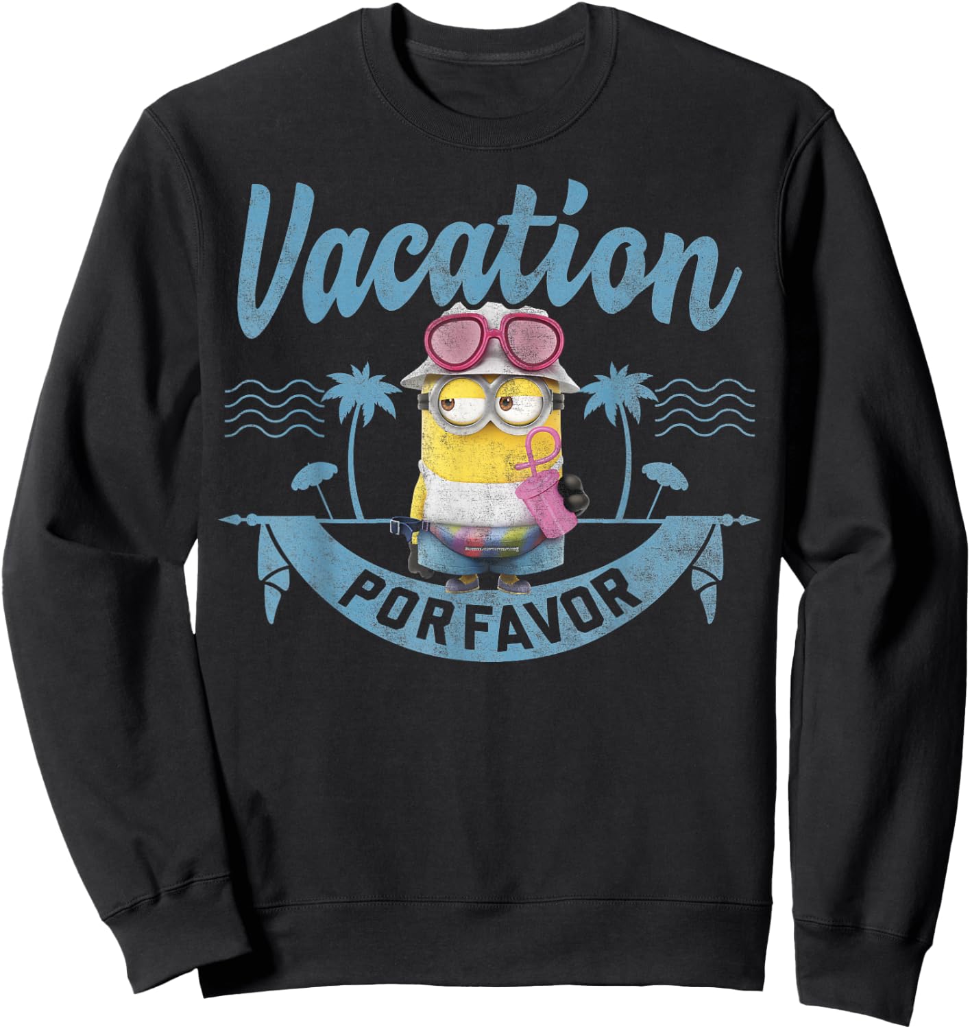 Despicable Me Minions Vacation Por Favor Graphic Sweatshirt - Sweatshirt | Black