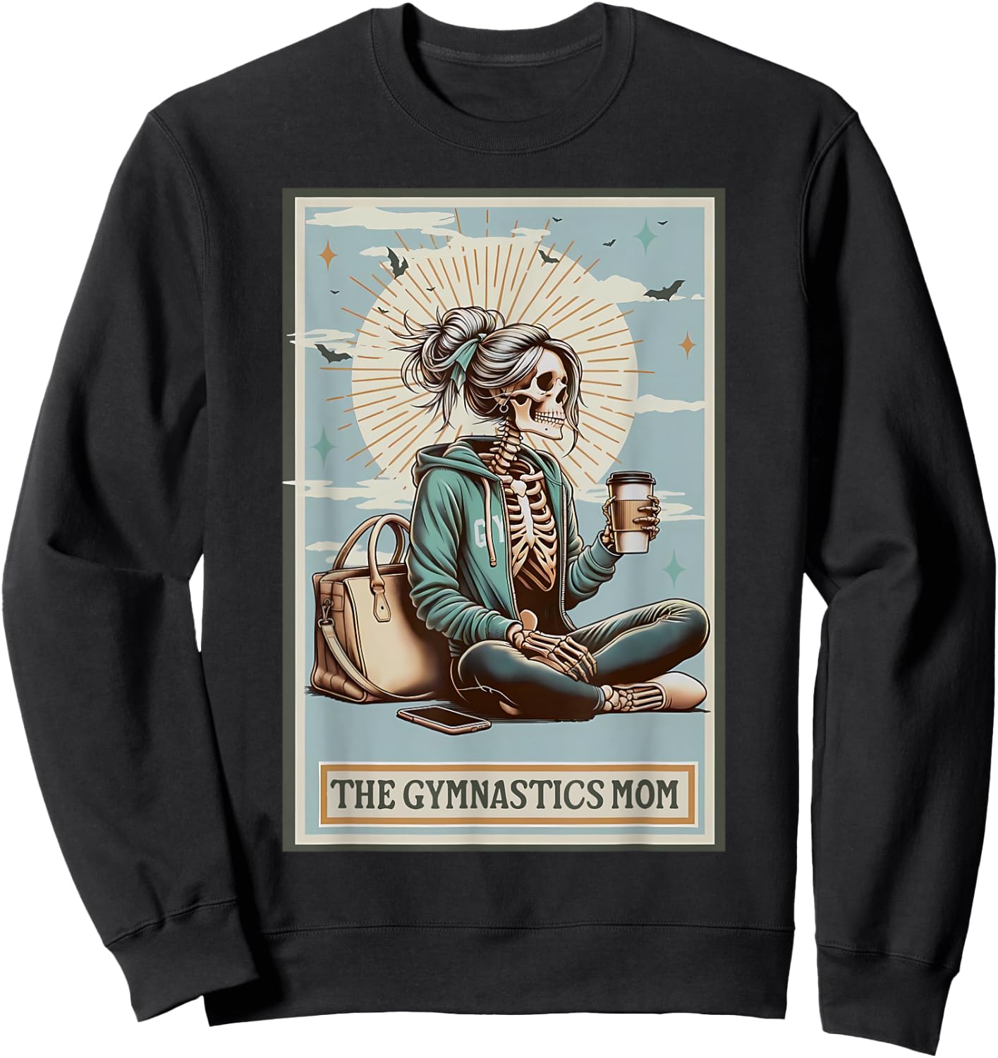 Skeleton Gymnastics Mom Tarot Card Sports Gymnast Women Sweatshirt - Sweatshirt | Black
